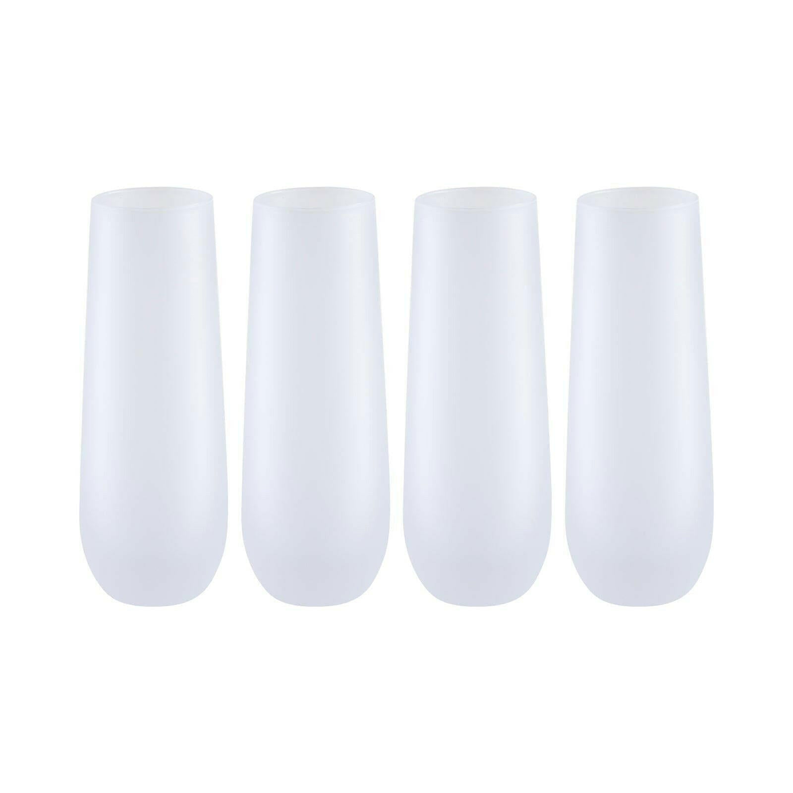 10 oz Frosted Stemless Champagne Flutes Glass 4-Pack – Elegant Sublimation-Ready Drinkware - Craft Express -