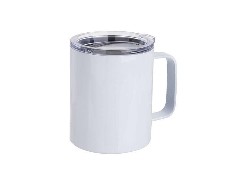 10 oz Stainless Steel Coffee Cup 4-Pack – White Sublimation-Ready Mugs - Craft Express -  - 10oz Stainless Steel Sublimation Travel Coffee Mugs - 4 Pack.