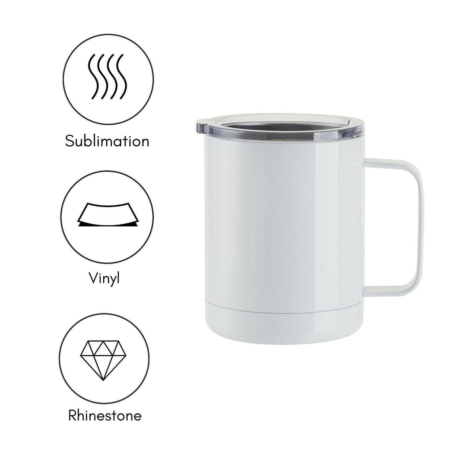12 oz Stainless Steel Coffee Cups – 4-Pack White Sublimation-Ready Insulated Mugs - Craft Express -  - 12 oz Stainless Steel Coffee Cups – 4-Pack White Sublimation-Ready Insulated Mugs - Craft Express -