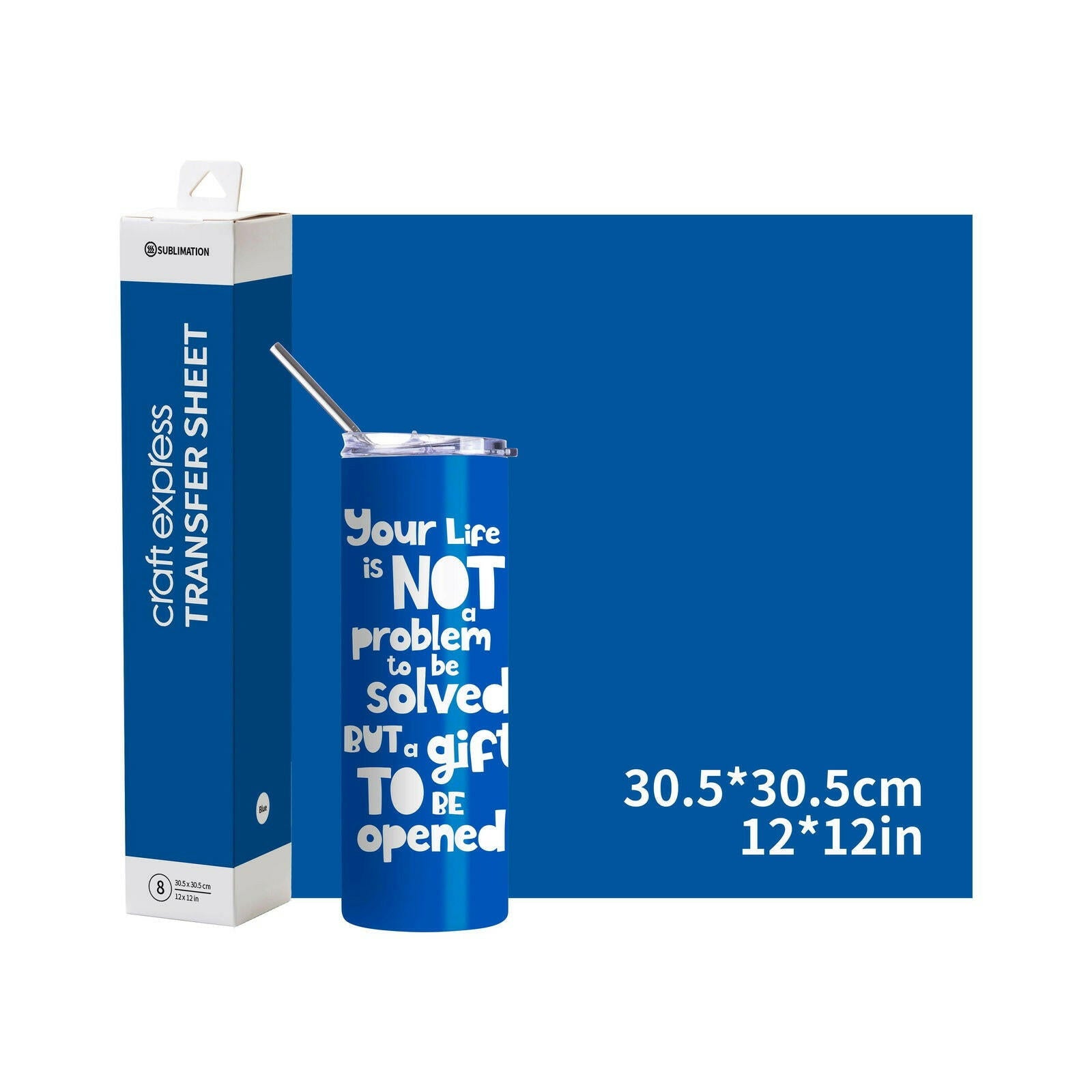 Craft Express 8 Pack 12" x 12" Solid Color Assorted Sublimation Transfer Sheets.