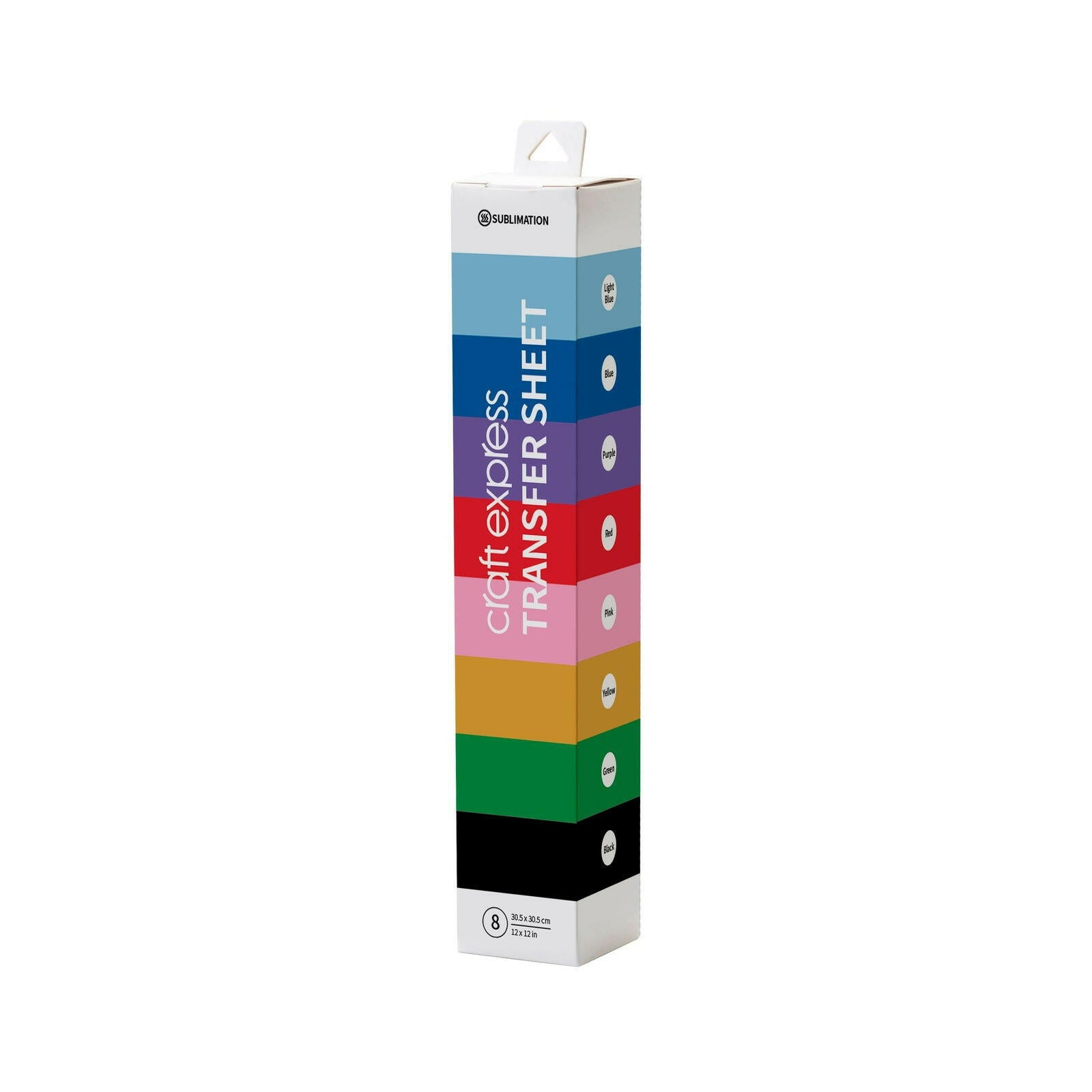 Craft Express 8 Pack 12" x 12" Solid Color Assorted Sublimation Transfer Sheets.