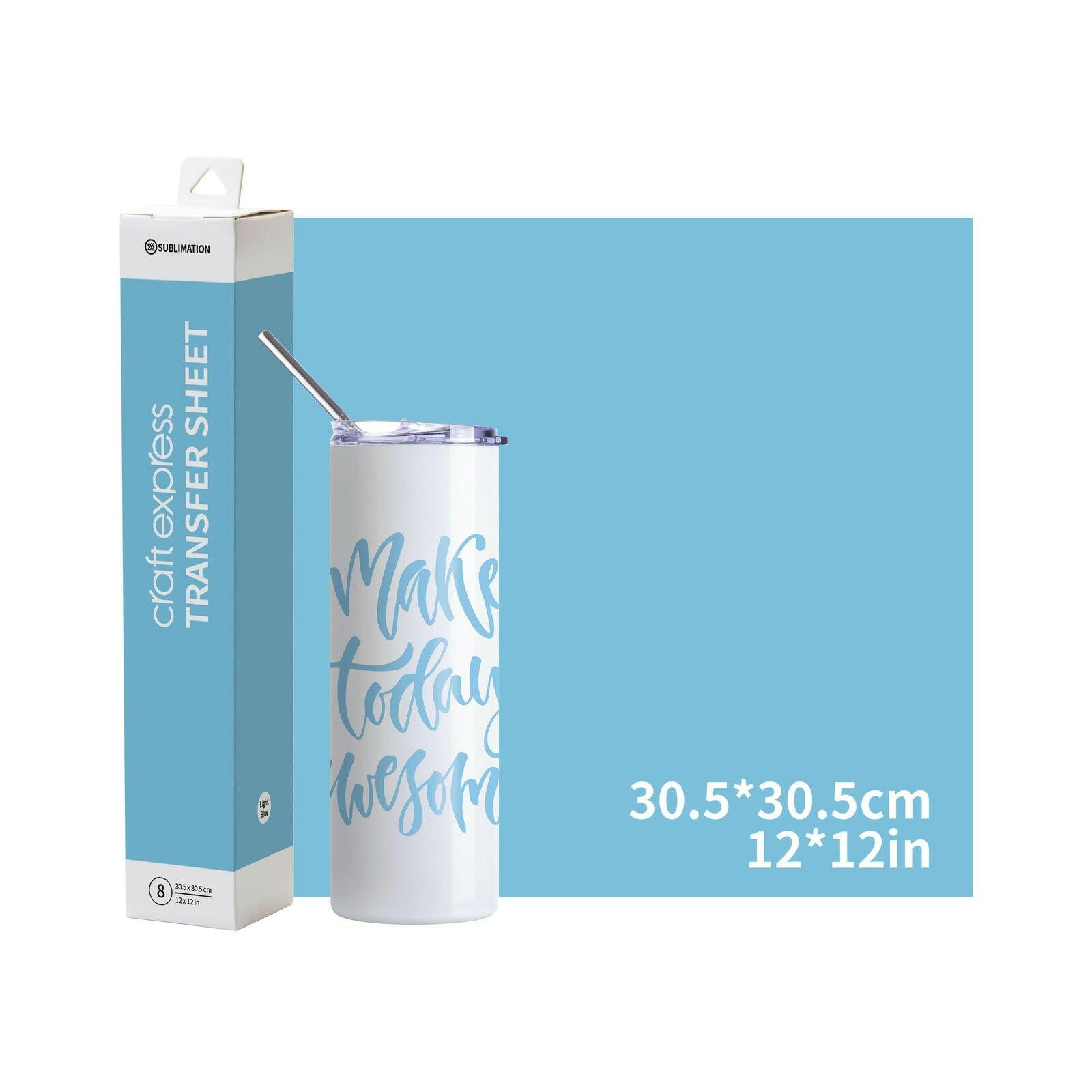 Craft Express 8 Pack 12" x 12" Solid Color Assorted Sublimation Transfer Sheets.