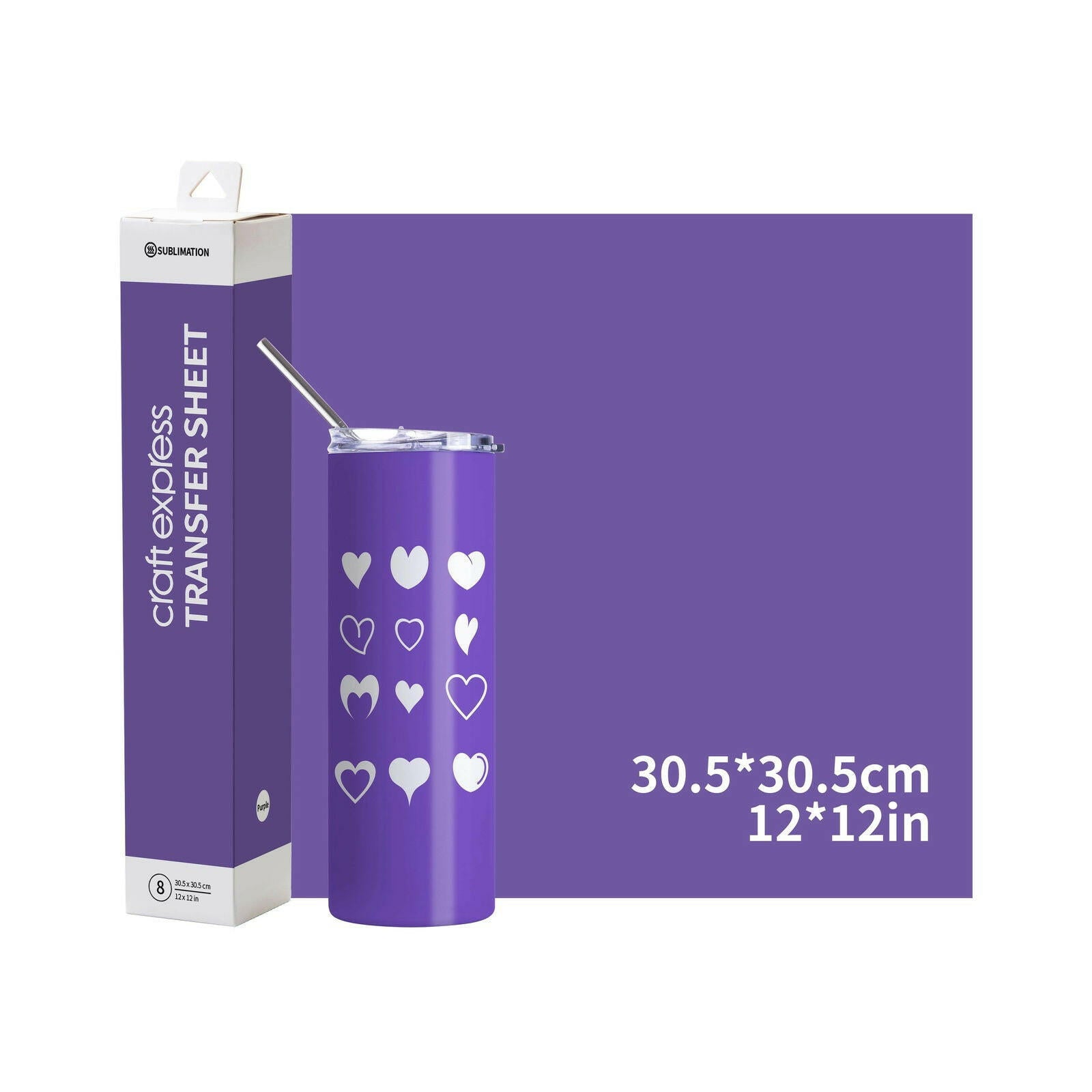 Craft Express 8 Pack 12" x 12" Solid Color Assorted Sublimation Transfer Sheets.