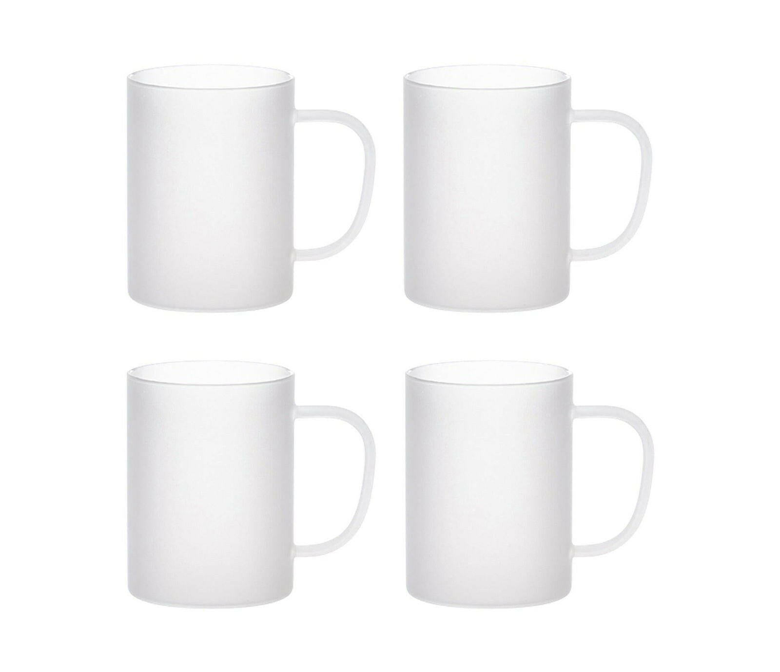 15oz Frosted Glass Sublimation Mugs - 4 Pack - Craft Express - - 15oz Frosted Glass Sublimation Mugs - 4 Pack - Craft Express -