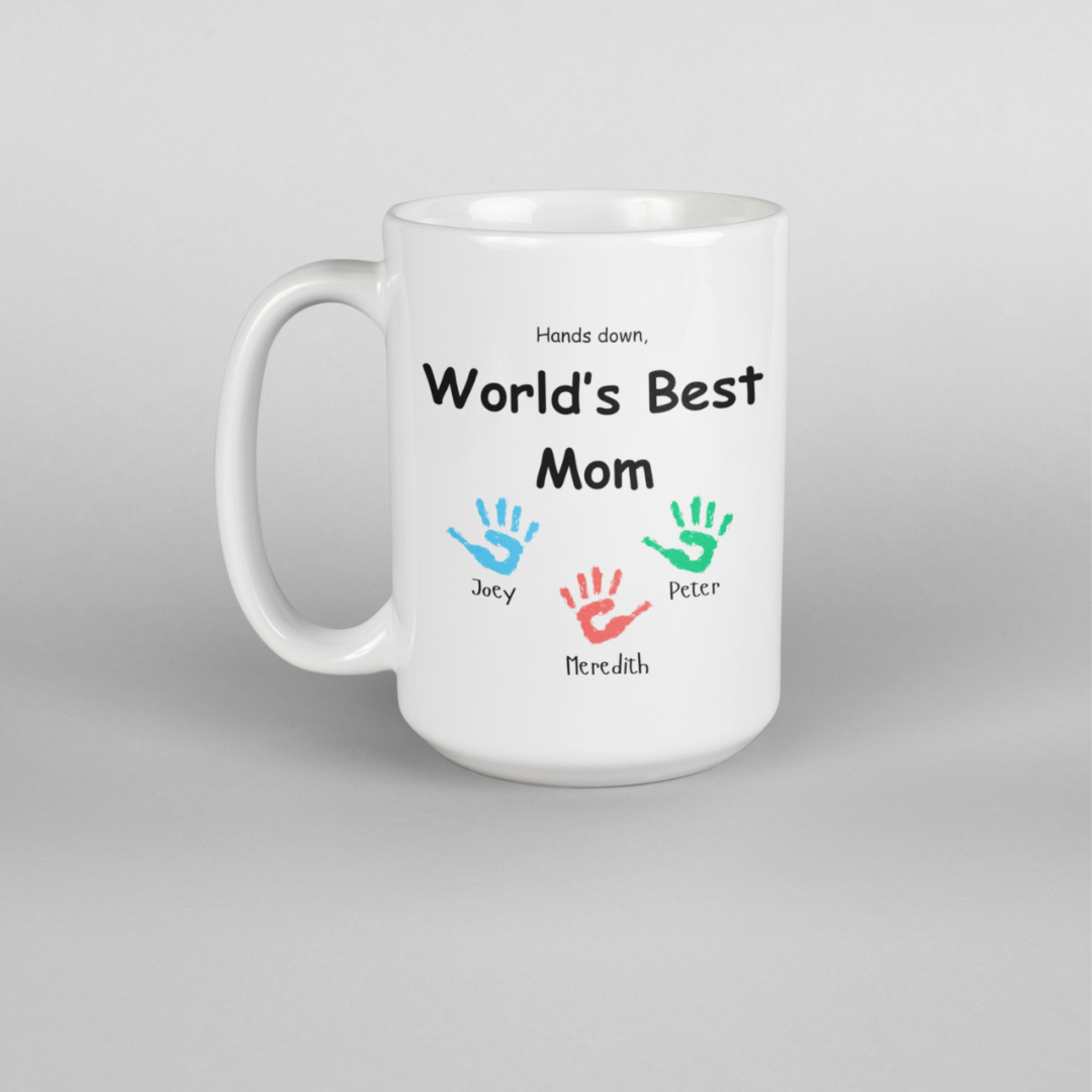 Craft Express Digital Project Card – 15oz “World’s Best” Mug with Custom Handprints and Names