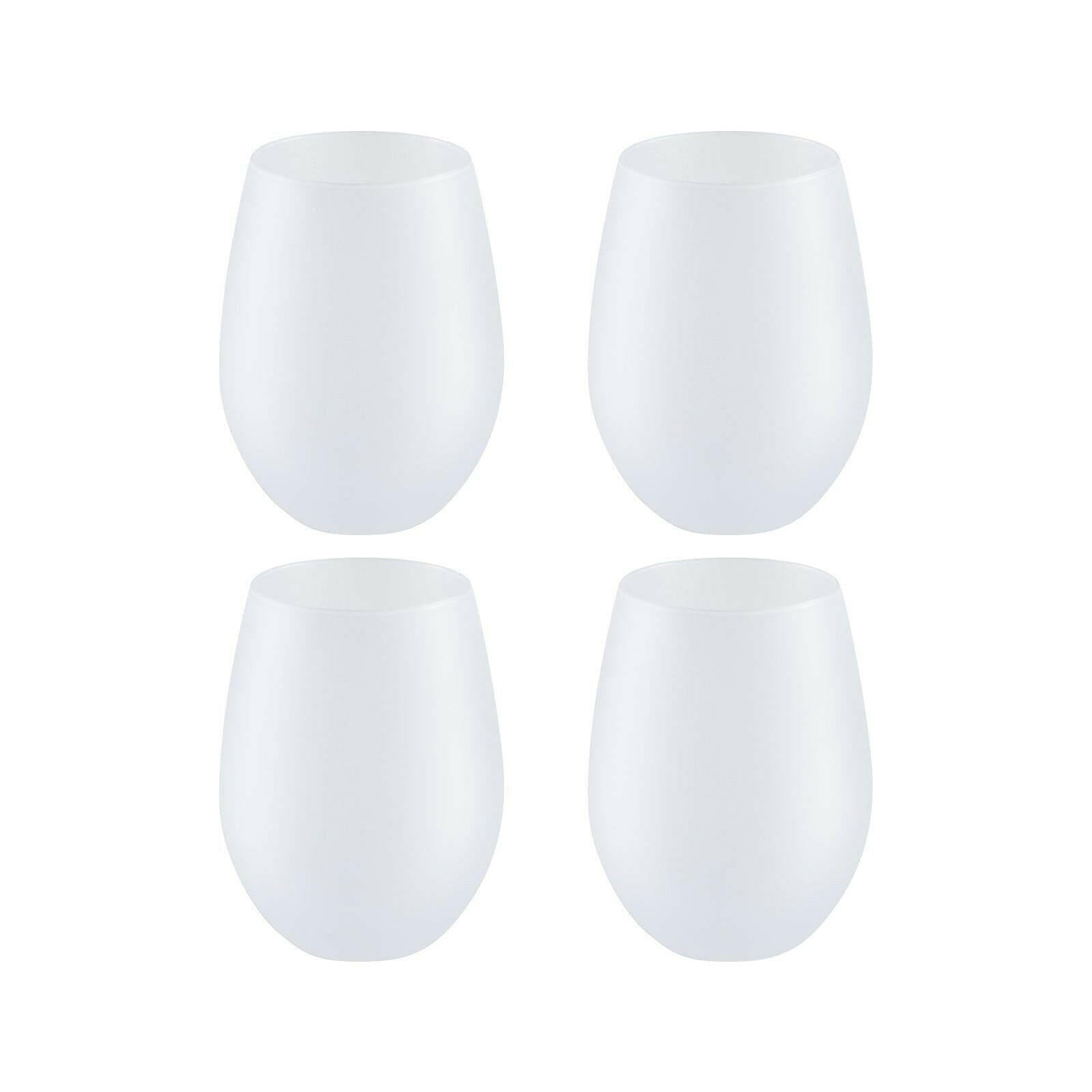 Craft Express 4 Pack 17oz Frosted Stemless Wine Glasses  Sublimation-