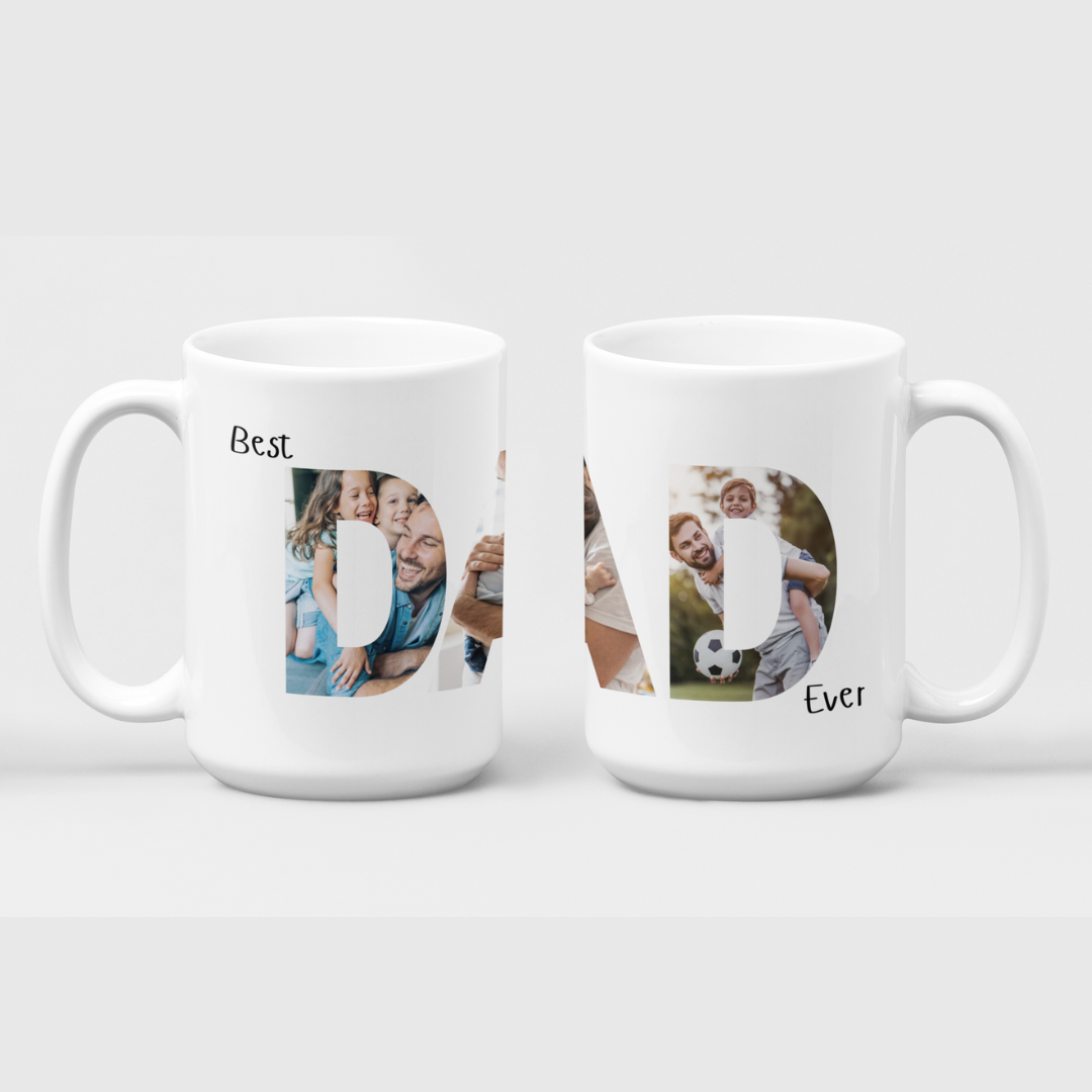 Craft Express Digital Project Card – 15oz Best Dad Ever Mug with Photo-Filled “DAD” Design