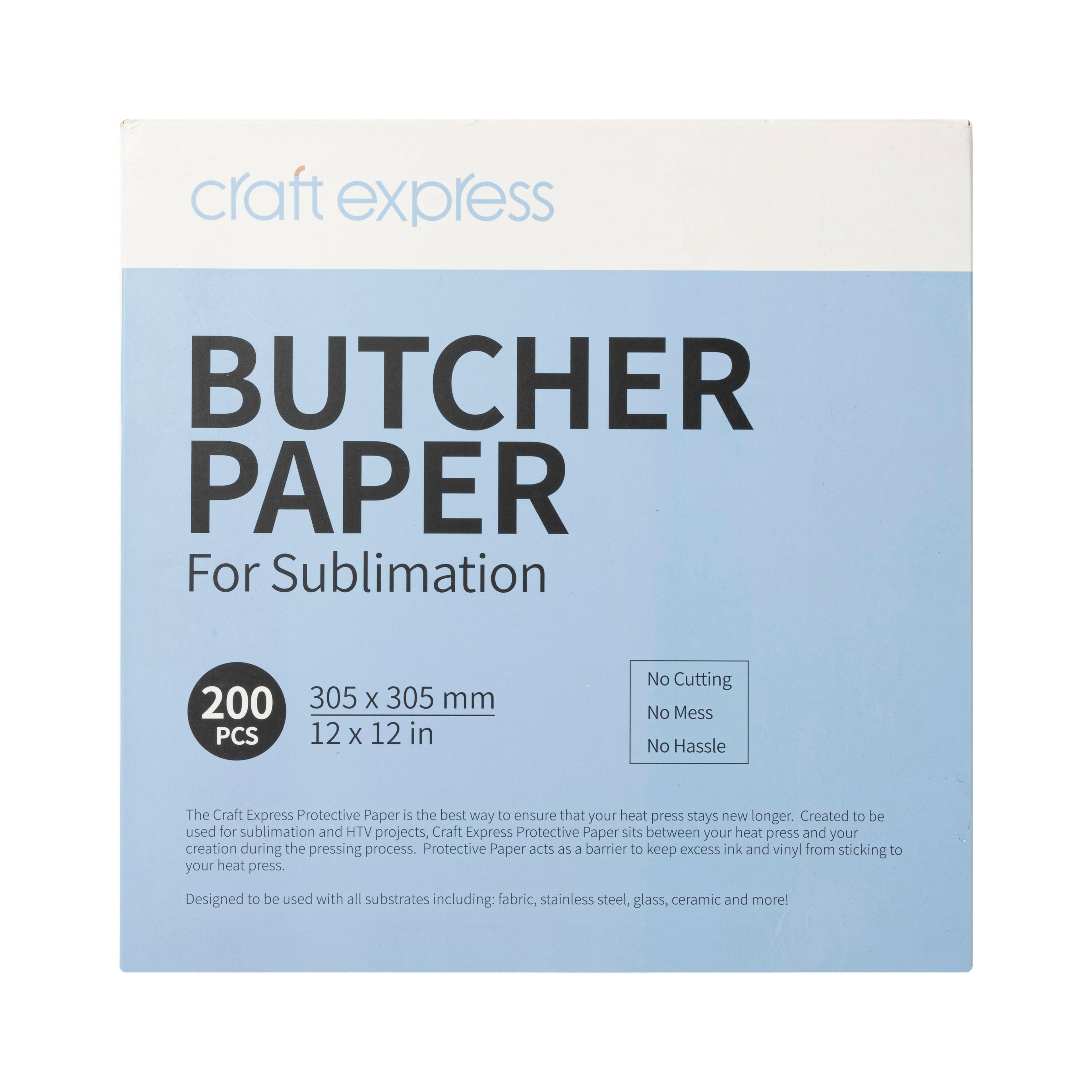 Craft Express Protective Butcher Paper – 200 Pack for Sublimation Heat Pressing.