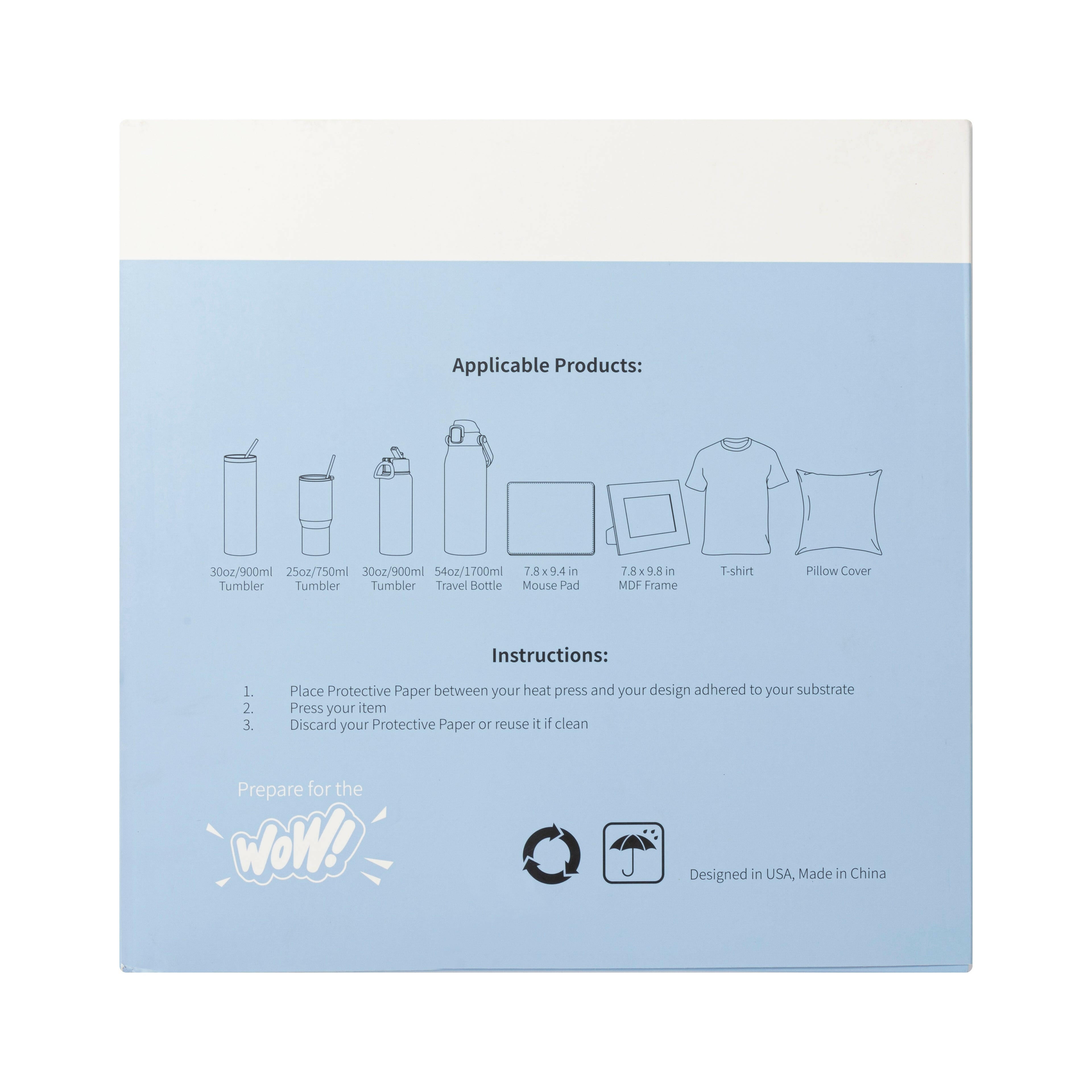 Craft Express Protective Butcher Paper – 200 Pack for Sublimation Heat Pressing.