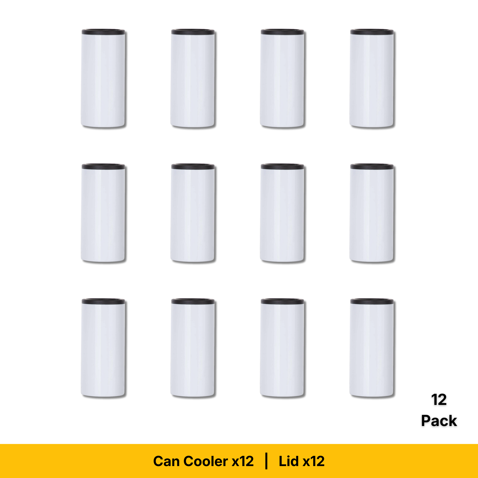 Craft Express 4-Pack White 12oz Skinny Can Cooler for Sublimation