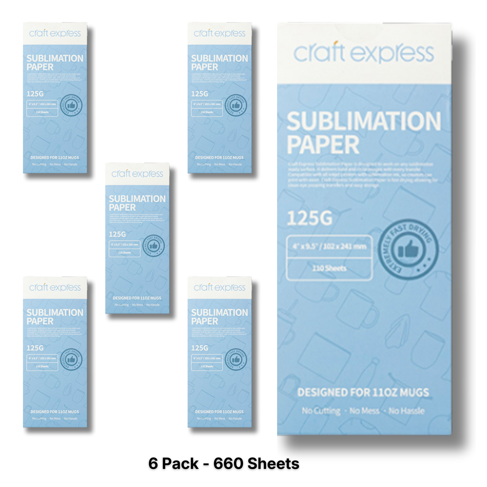 Craft Express 110 Pack Sublimation Transfer Paper