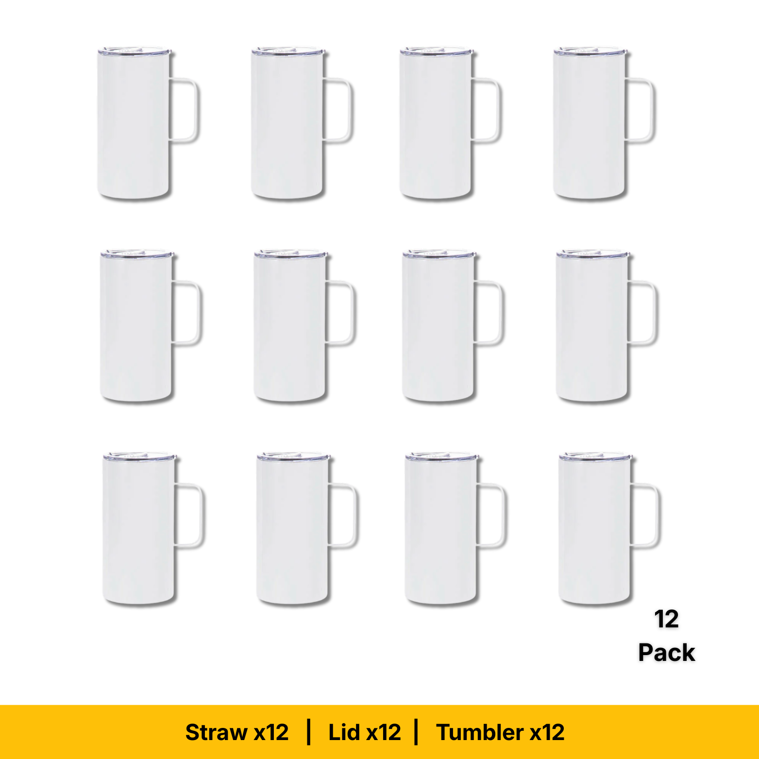 Craft Express 20oz Stainless Steel Sublimation Handled Mugs with Slide Lids