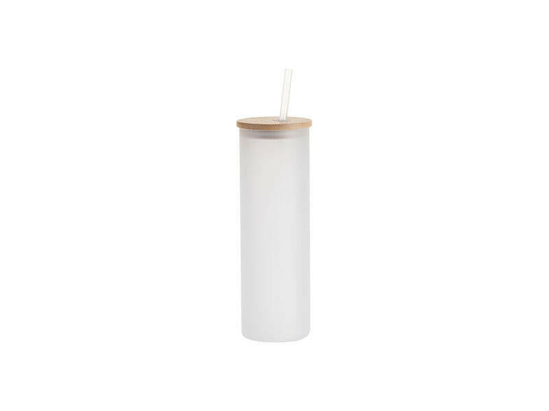Craft Express 6 Pack 20oz Frosted Glass Sublimation Tumblers with Lids & Straws.
