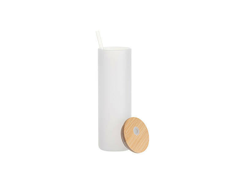 Craft Express 6 Pack 20oz Frosted Glass Sublimation Tumblers with Lids & Straws.