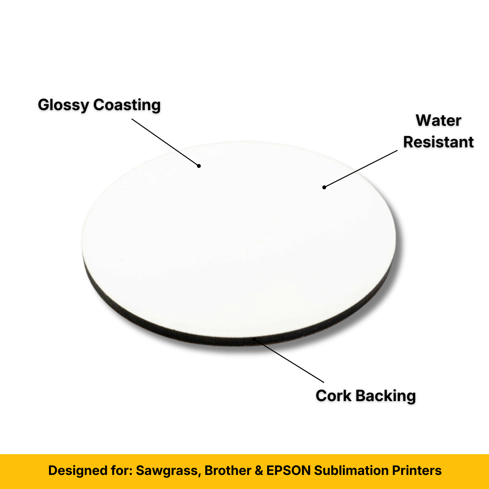 Craft Express White Round Coasters, Sublimation Hardboard Blanks