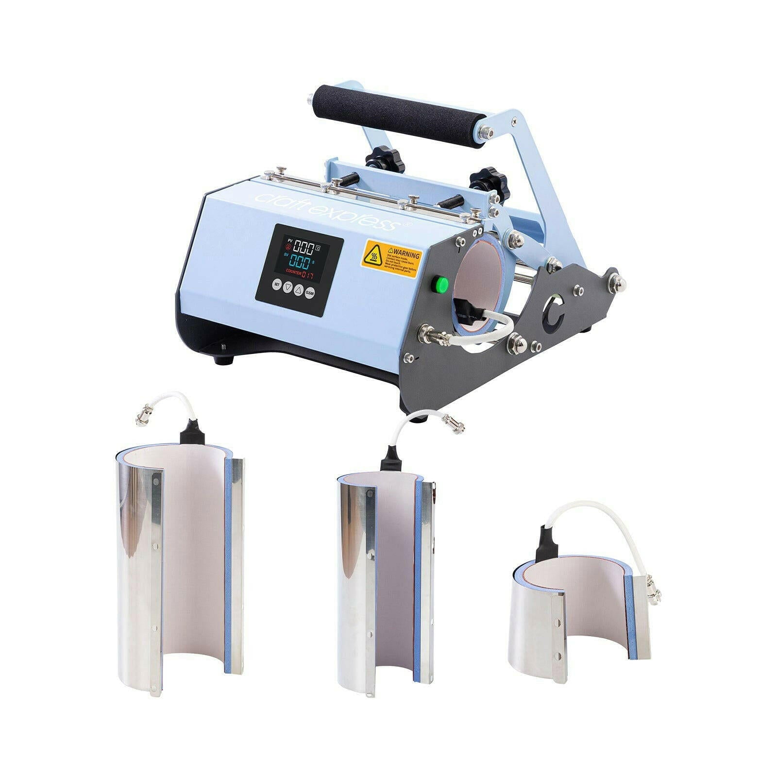 Craft Express 3-in-1 Elite Pro Tumbler Heat Press – For 11oz, 20oz & 30oz Tumblers.