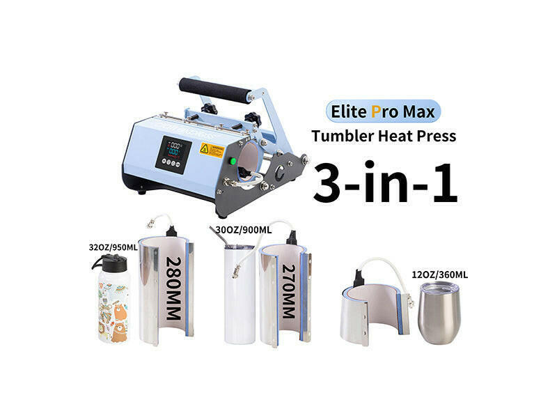 Craft Express 3-in-1 Elite Pro Tumbler Heat Press – For 11oz, 20oz & 30oz Tumblers.