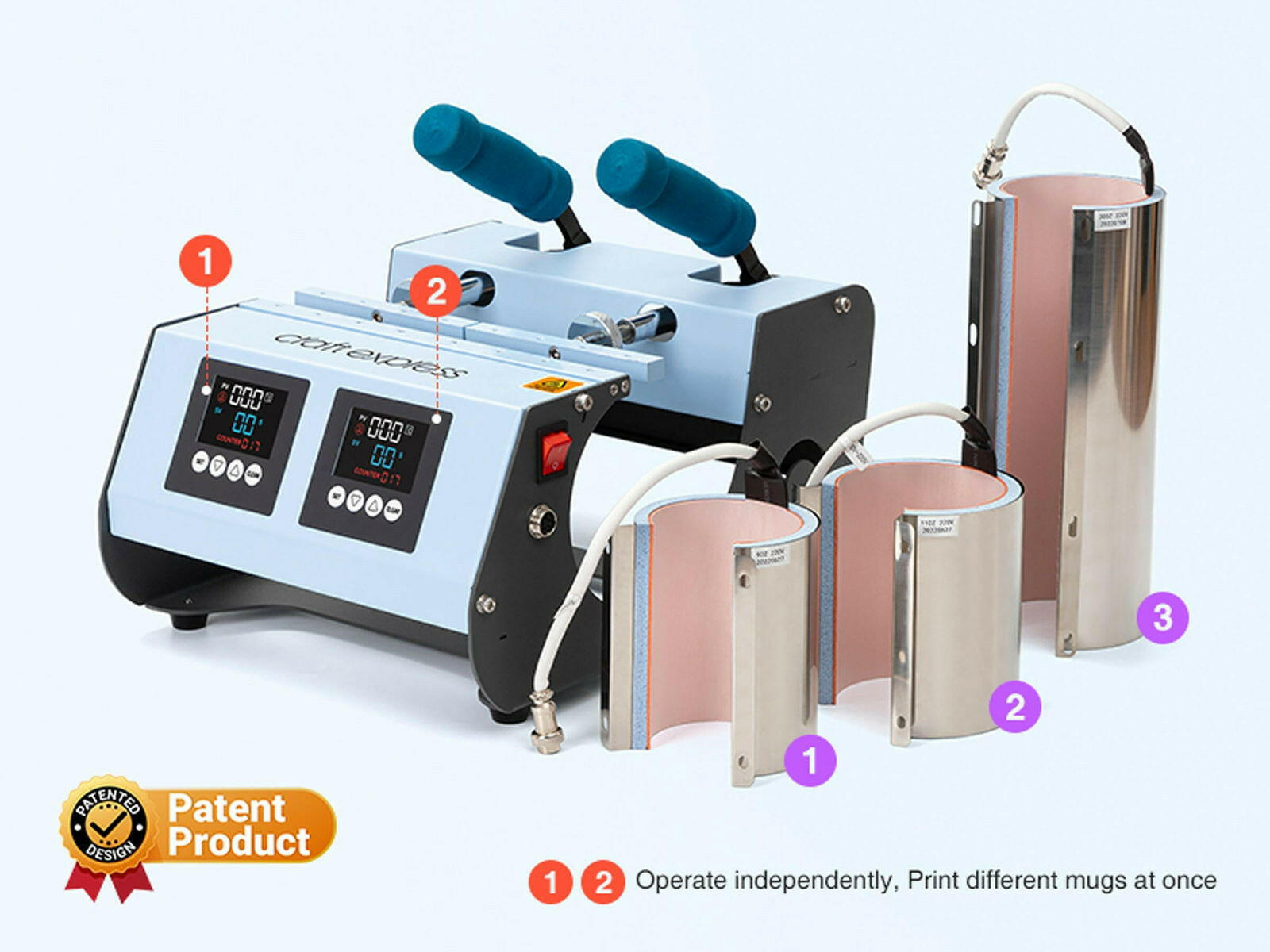 Craft Express 3-in-1 Two Station Mug Press Press.