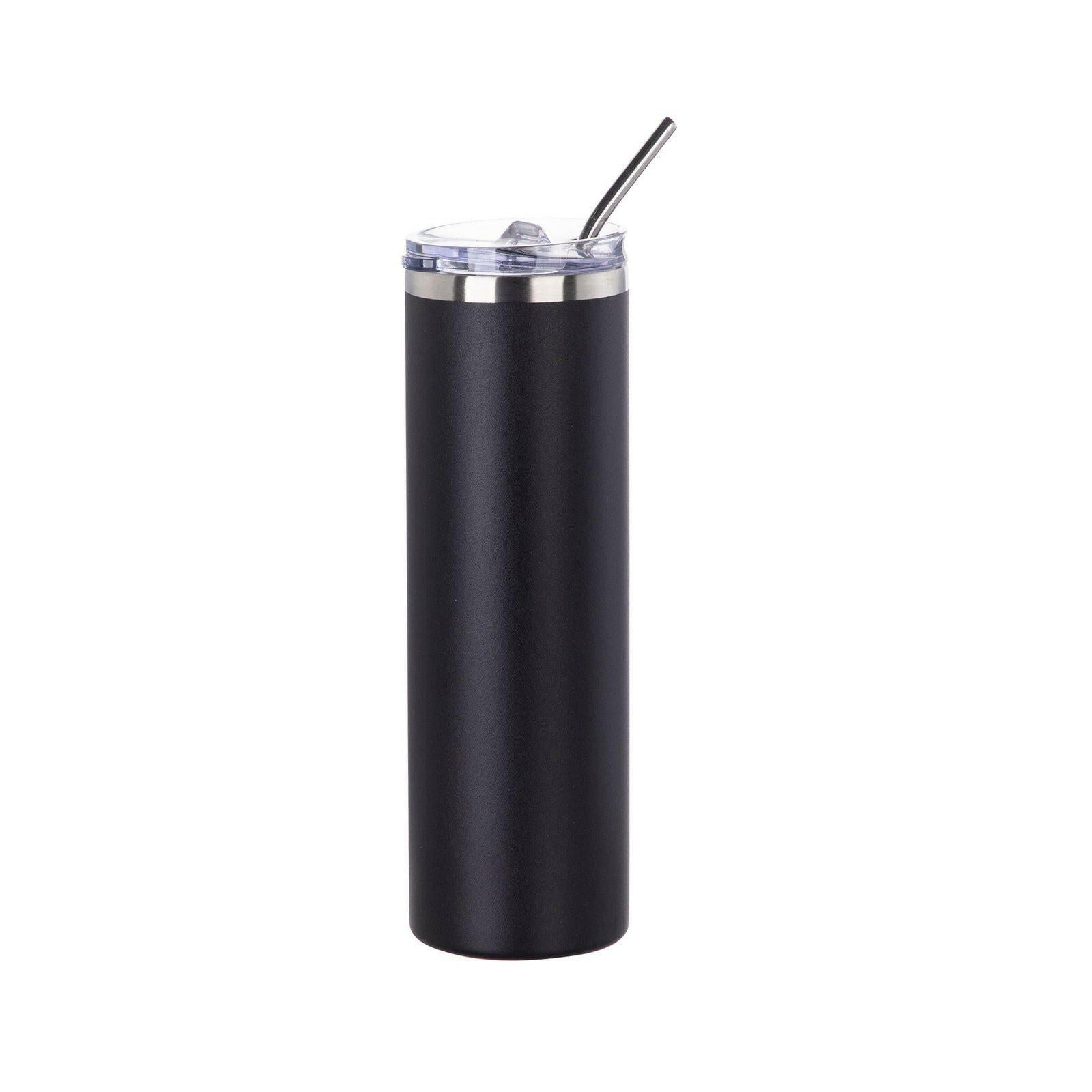 Craft Express 6 Pack Powder Coated Stainless Steel Tumblers with Straw & Lid.