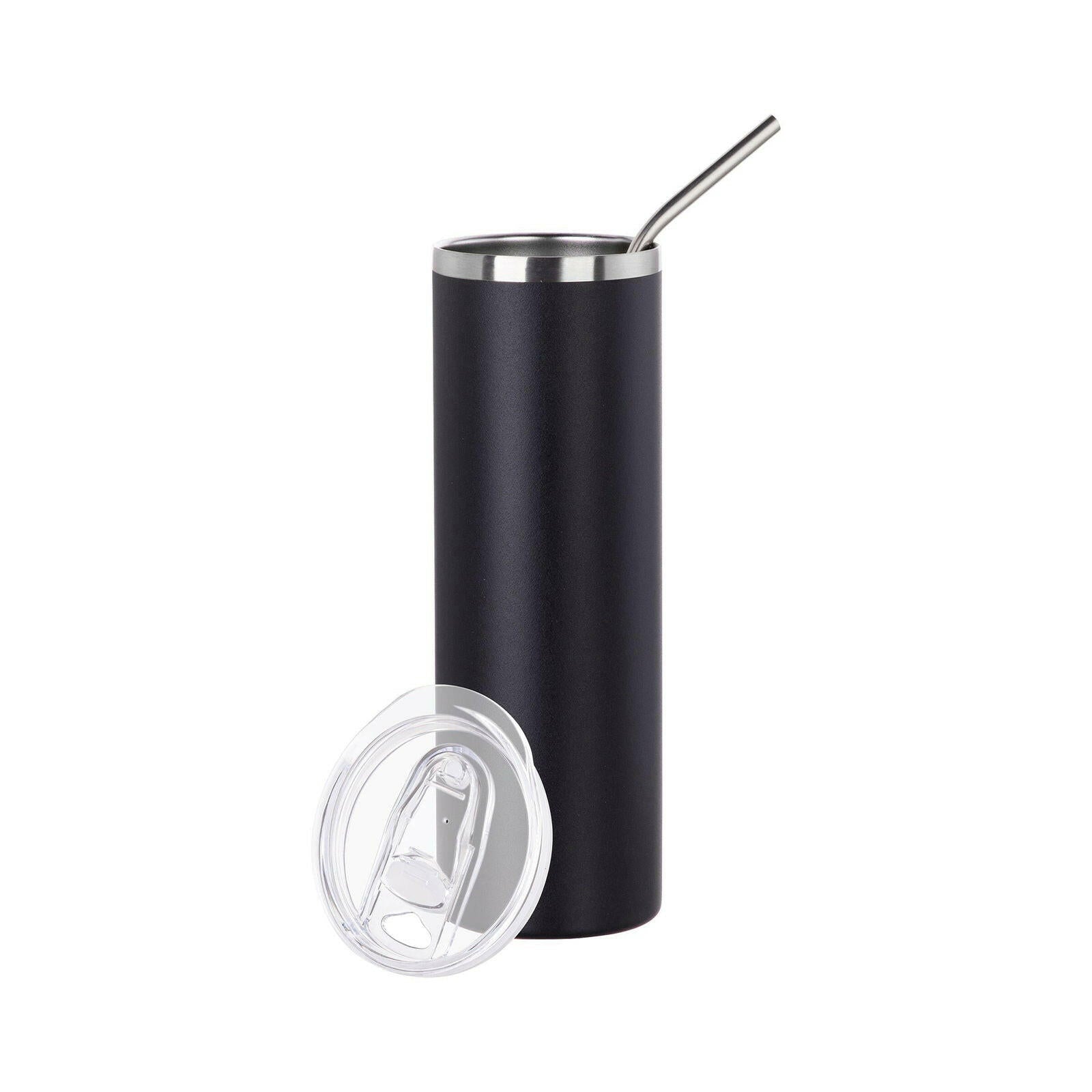 Craft Express 6 Pack Powder Coated Stainless Steel Tumblers with Straw & Lid.