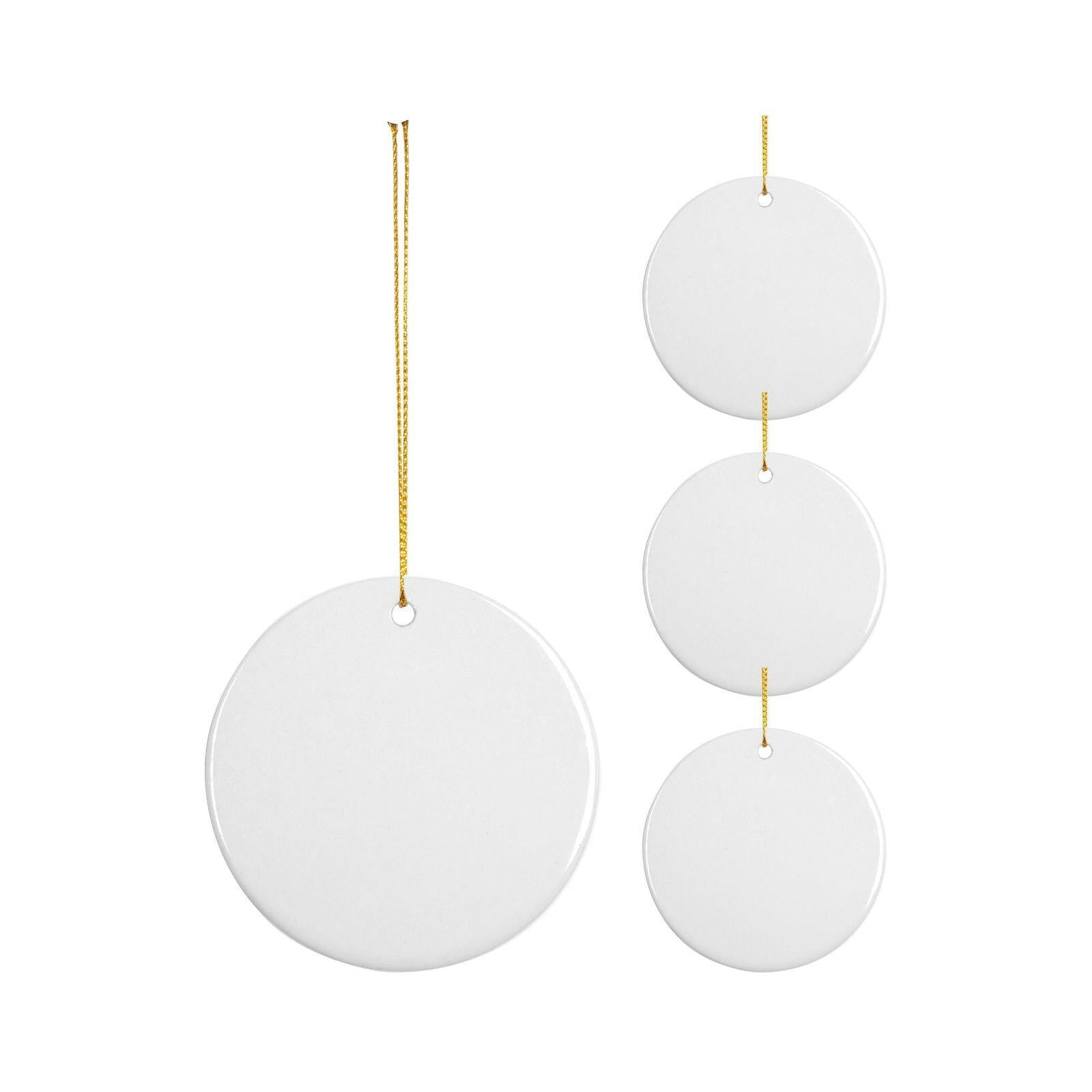 3" Round Double Sided Sublimation Ceramic Ornaments - Craft Express - - 3" Round Double Sided Sublimation Ceramic Ornaments - Craft Express -