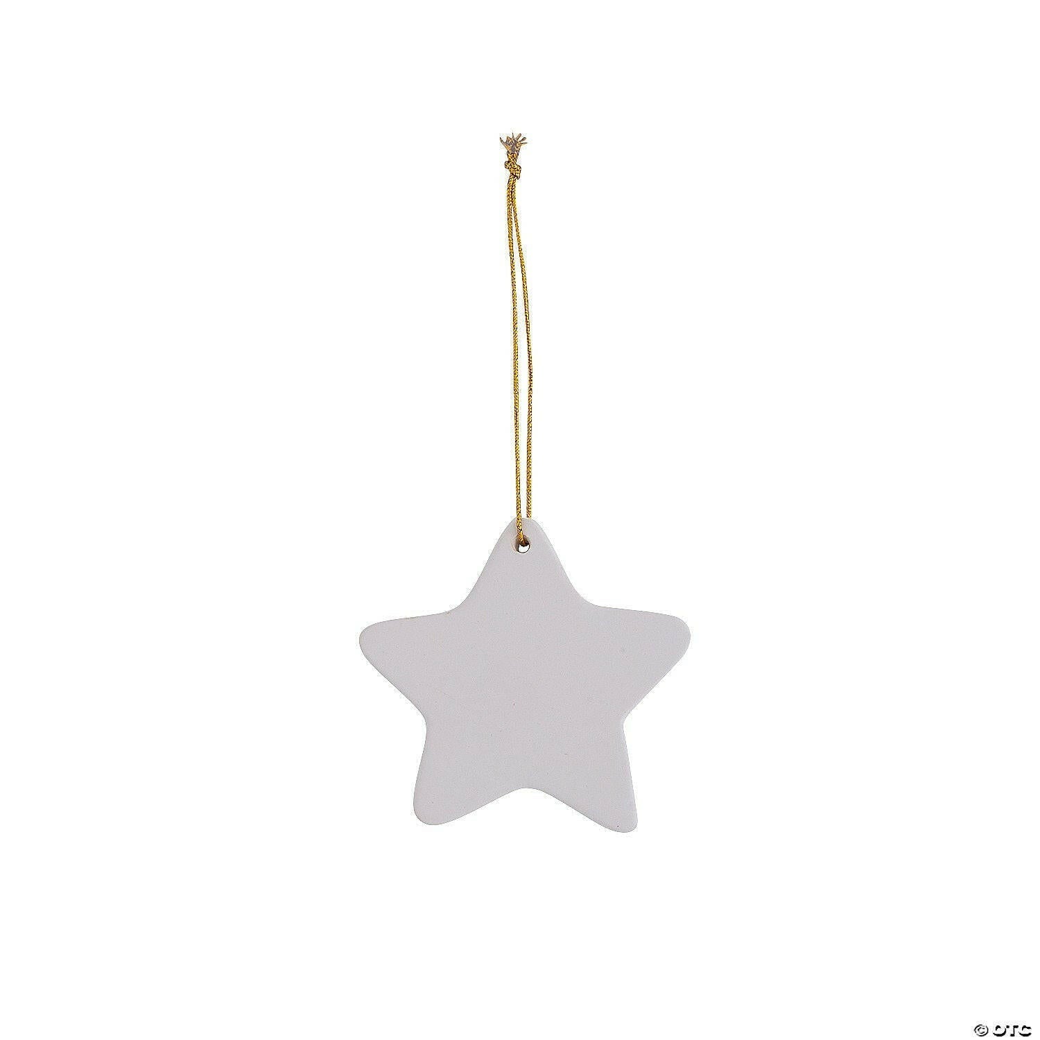 Craft Express 25 Pack 3" Star Sublimation Ceramic Ornaments – Double-Sided.