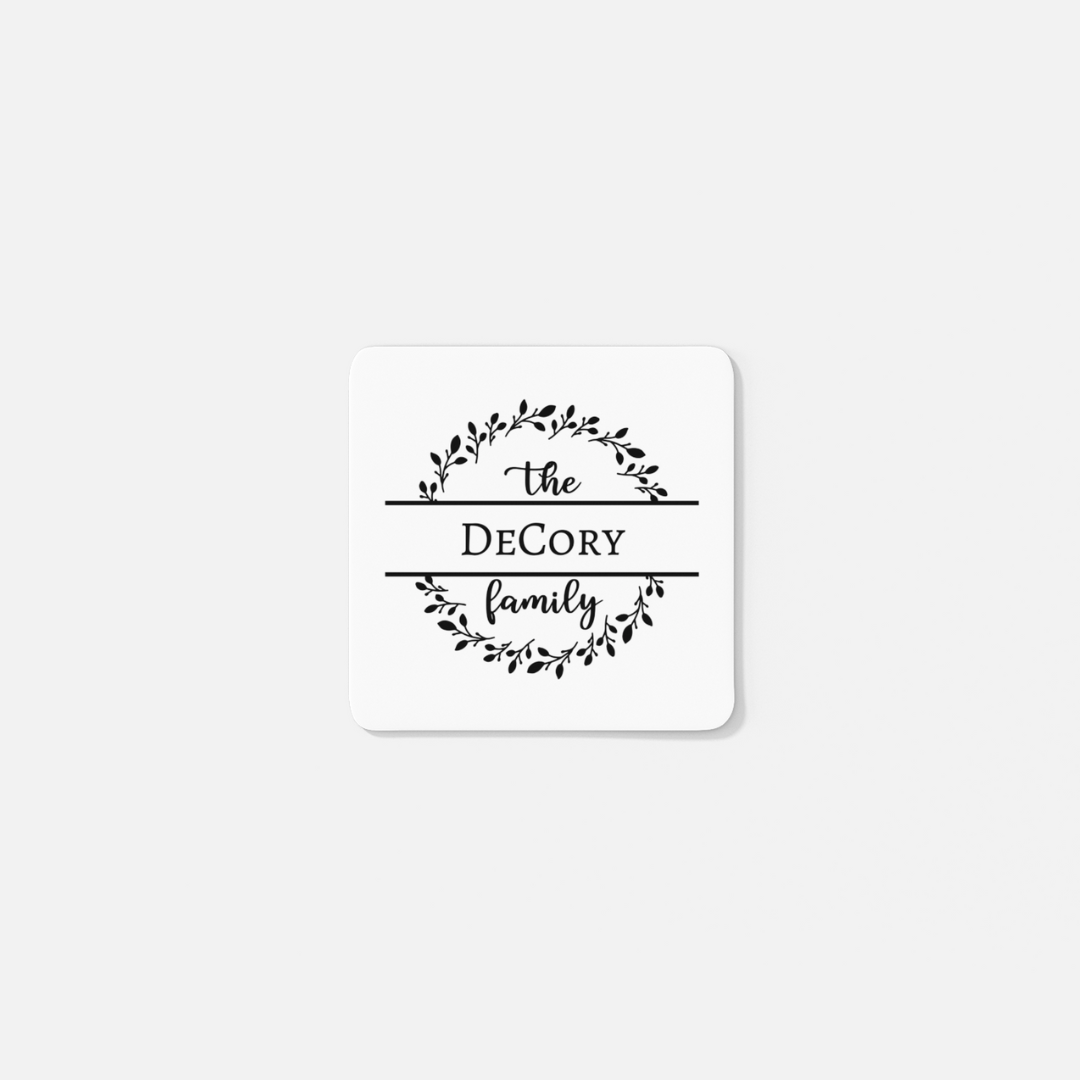 Craft Express Digital Project Card – Square Marble Coaster with Family Name