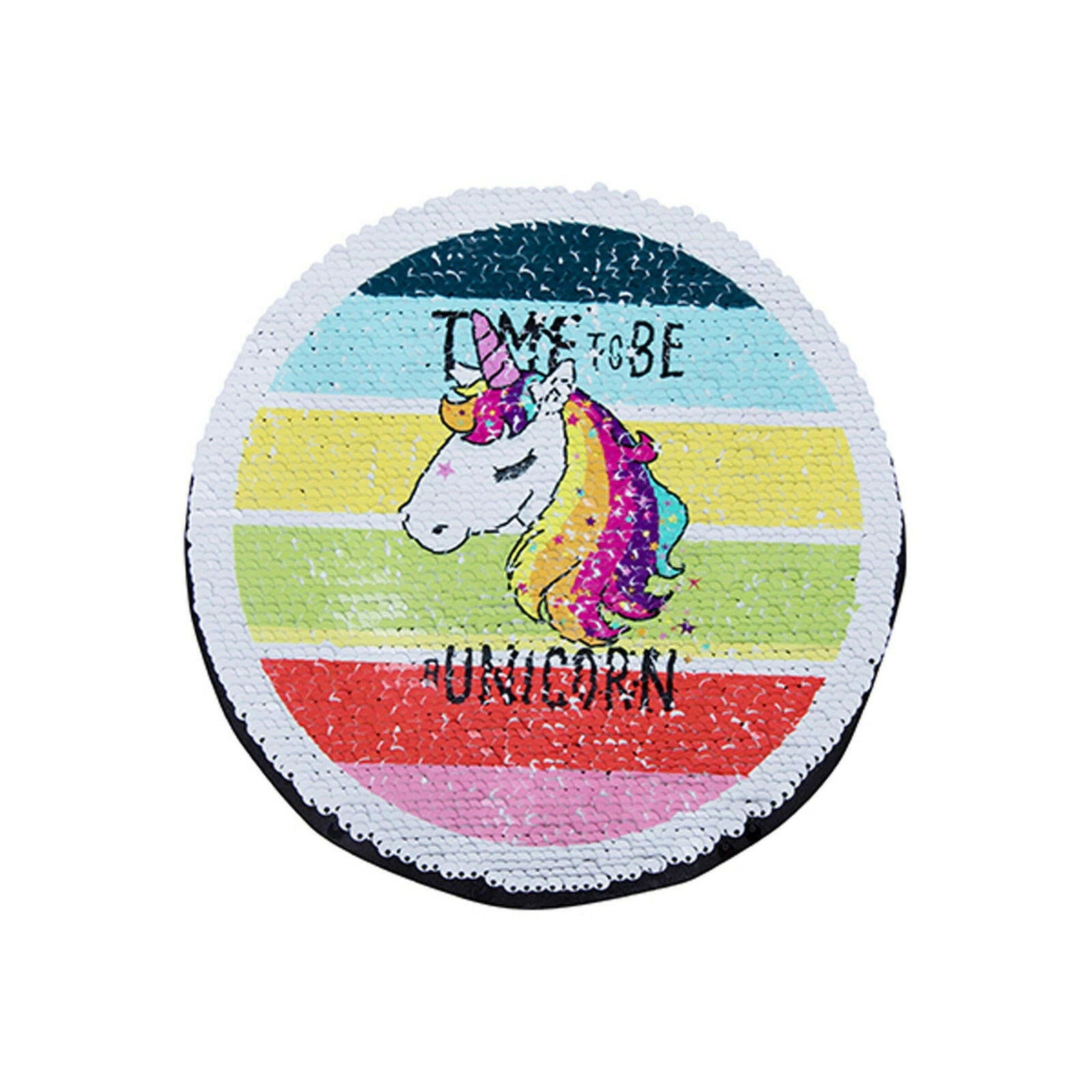 Craft Express 2 Pack 7" Round Sequin Sublimation Patches.