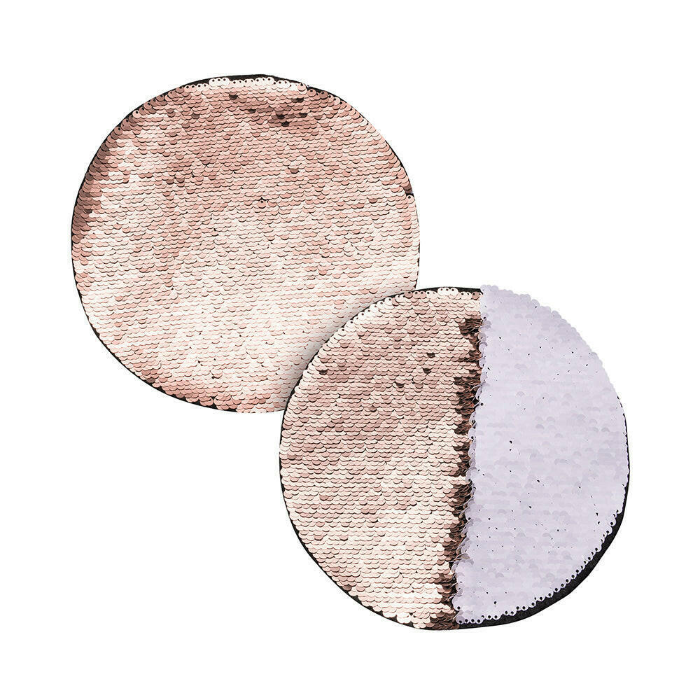 Craft Express 2 Pack 7" Round Sequin Sublimation Patches.