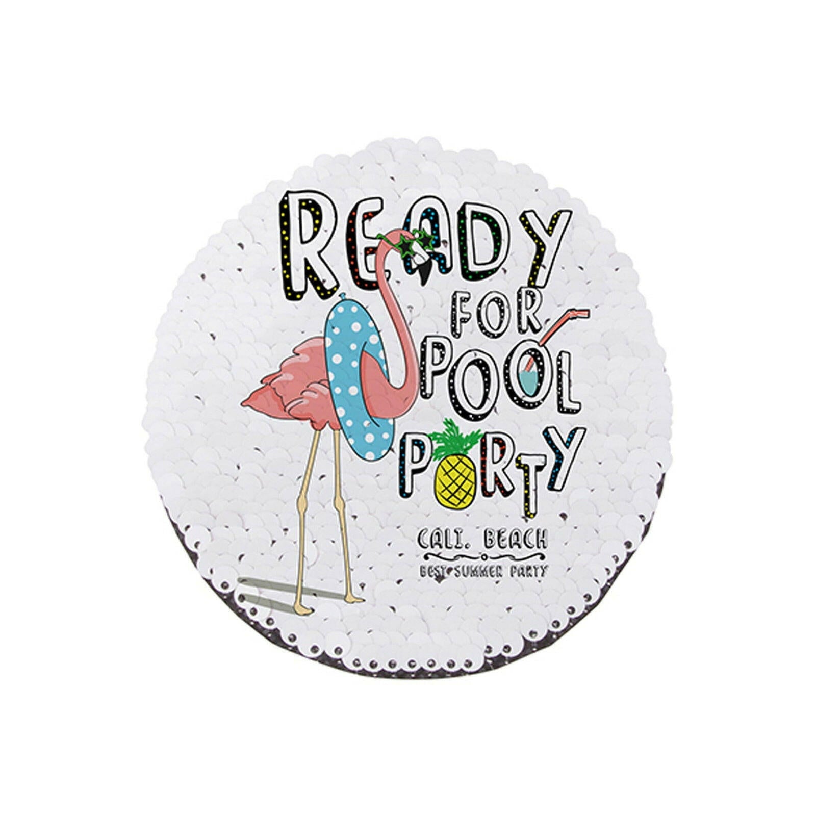 Craft Express 2 Pack 7" Round Sequin Sublimation Patches.