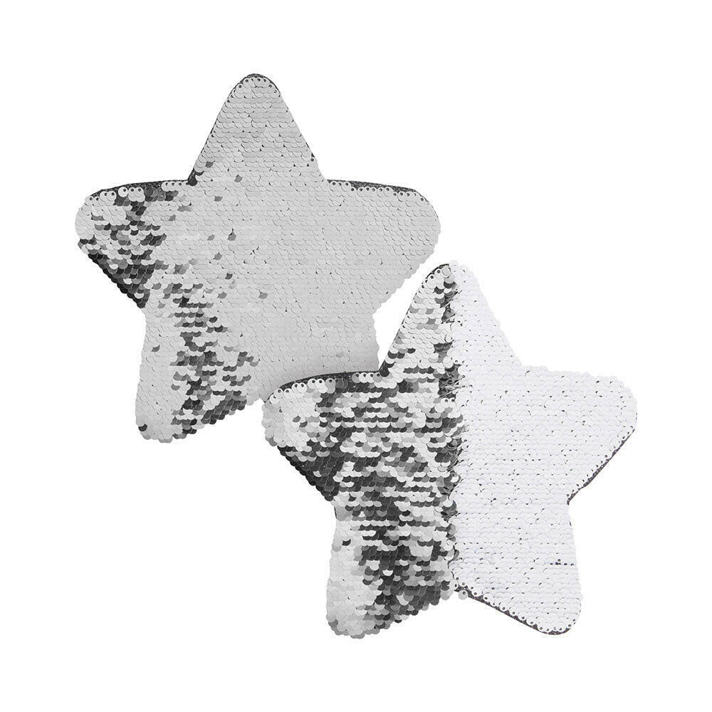 Craft Express 2 Pack 7" Star Sequin Sublimation Patches.