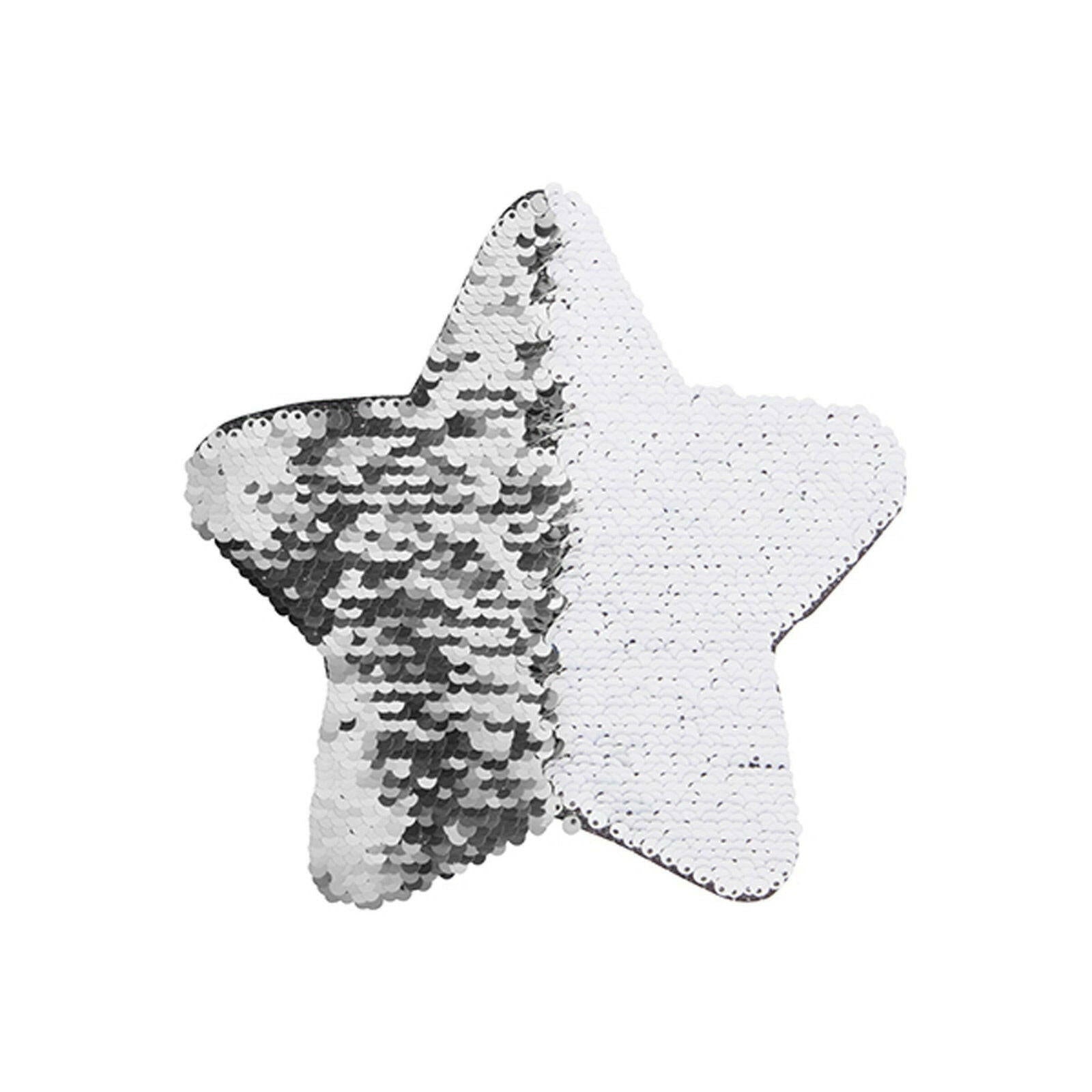 Craft Express 2 Pack 7" Star Sequin Sublimation Patches.