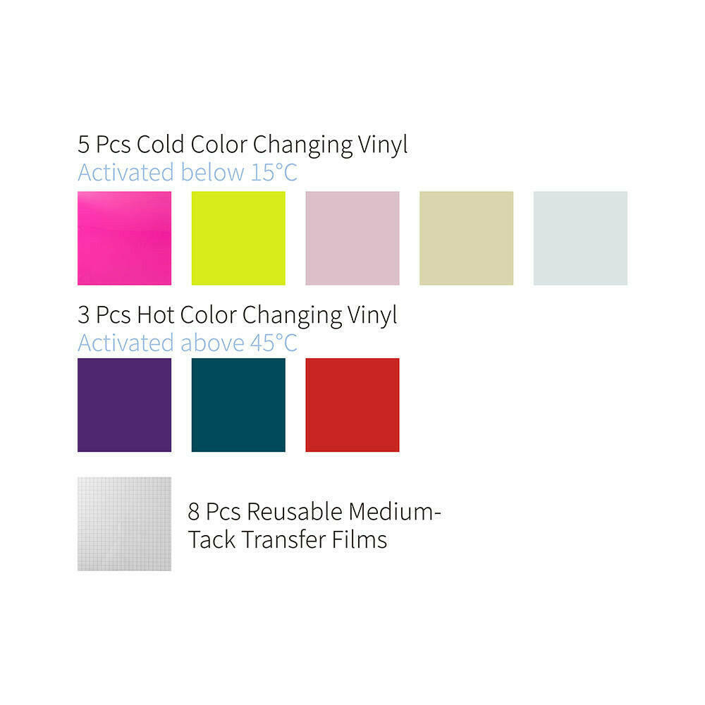 Assorted Color-Changing Adhesive Vinyl Sheets - 8 Pack - Craft Express - - Assorted Color-Changing Adhesive Vinyl Sheets - 8 Pack - Craft Express -