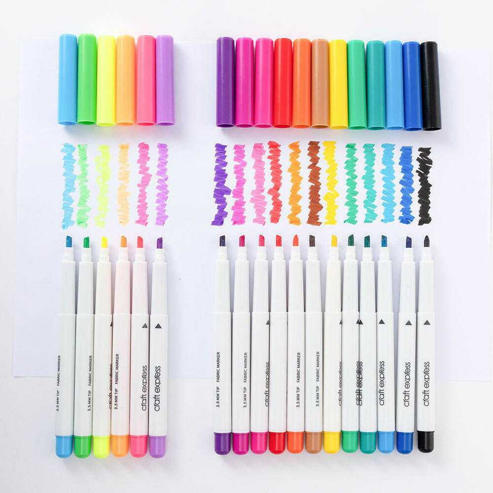 Assorted Colors Joy Fabric Markers - 18 Pack - Craft Express - - Assorted Colors Joy Fabric Markers - 18 Pack - Craft Express -
