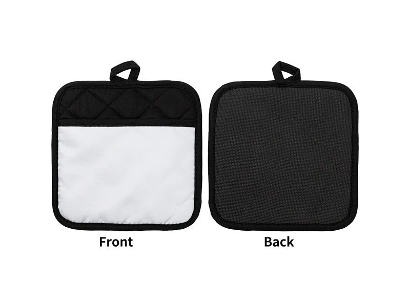 Black Sublimation Pot Holder with Pocket - 2 Pack