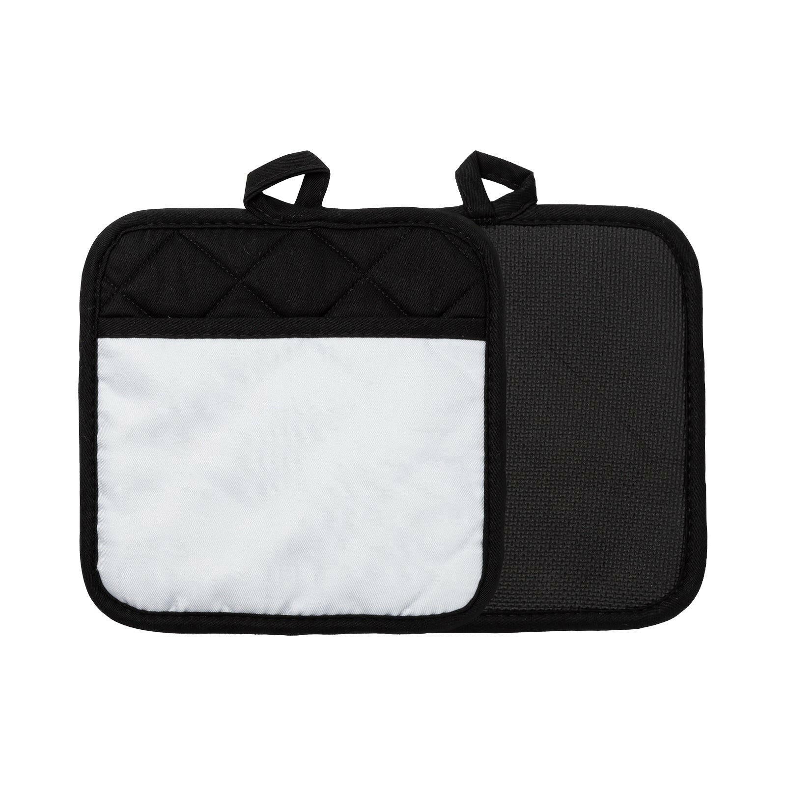 Black Sublimation Pot Holder with Pocket - 2 Pack - Craft Express - - Black Sublimation Pot Holder with Pocket - 2 Pack - Craft Express -