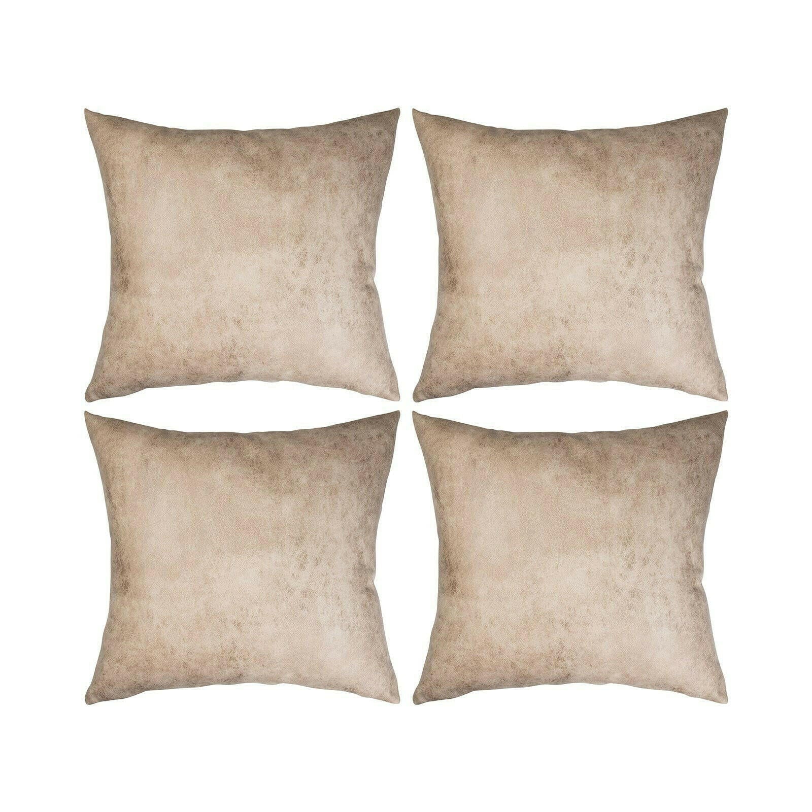 Brown Vegan Leather Sublimation Pillow Cases - 4 Pack - Craft Express - - Brown Vegan Leather Sublimation Pillow Cases - 4 Pack - Craft Express -