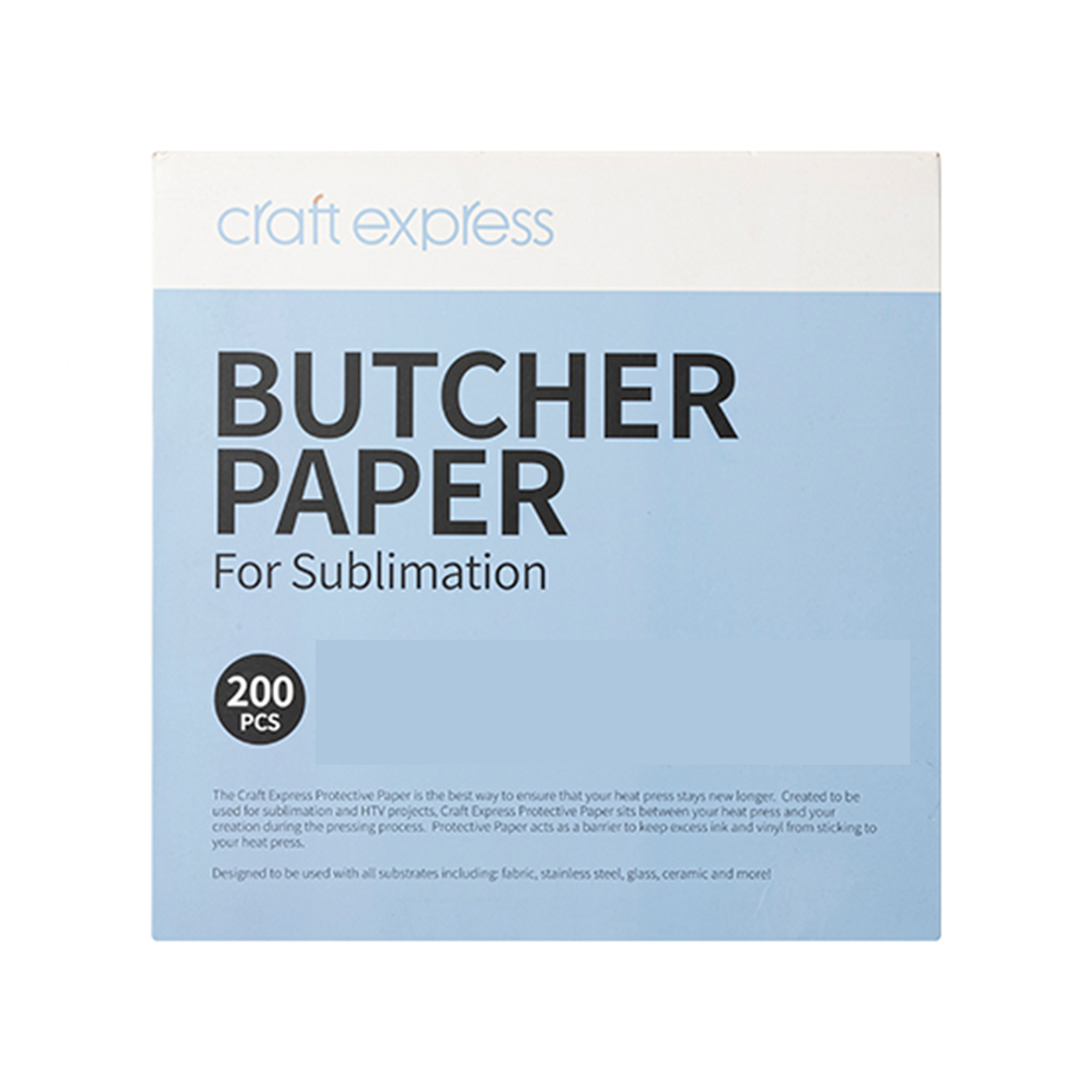Craft Express Protective Butcher Paper – 200 Pack for Sublimation Heat Pressing.
