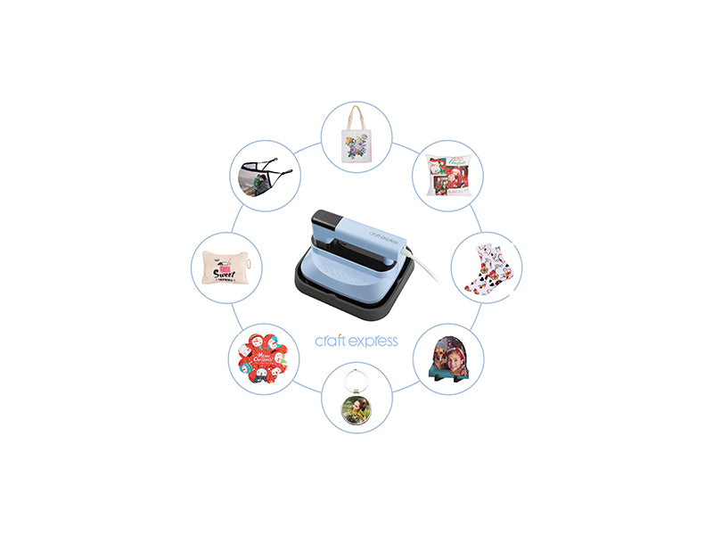 Craft Express Small Handheld Heat Press – Mini 3.5" x 2.25" for Sublimation & HTV