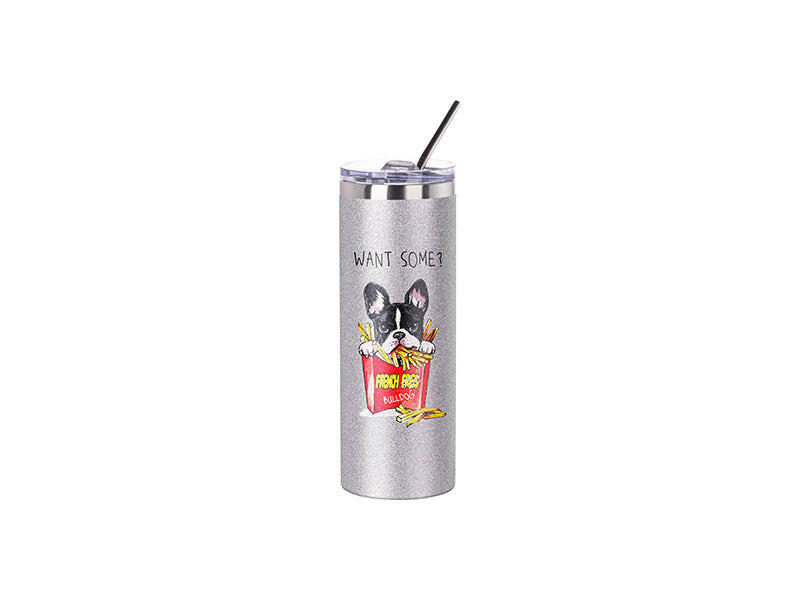 CRAFT EXPRESS 1 Pack 20oz Silver Glitter Tumbler - Sublimation - Retail Ready - Craft Express - - CRAFT EXPRESS 1 Pack 20oz Silver Glitter Tumbler - Sublimation - Retail Ready - Craft Express -