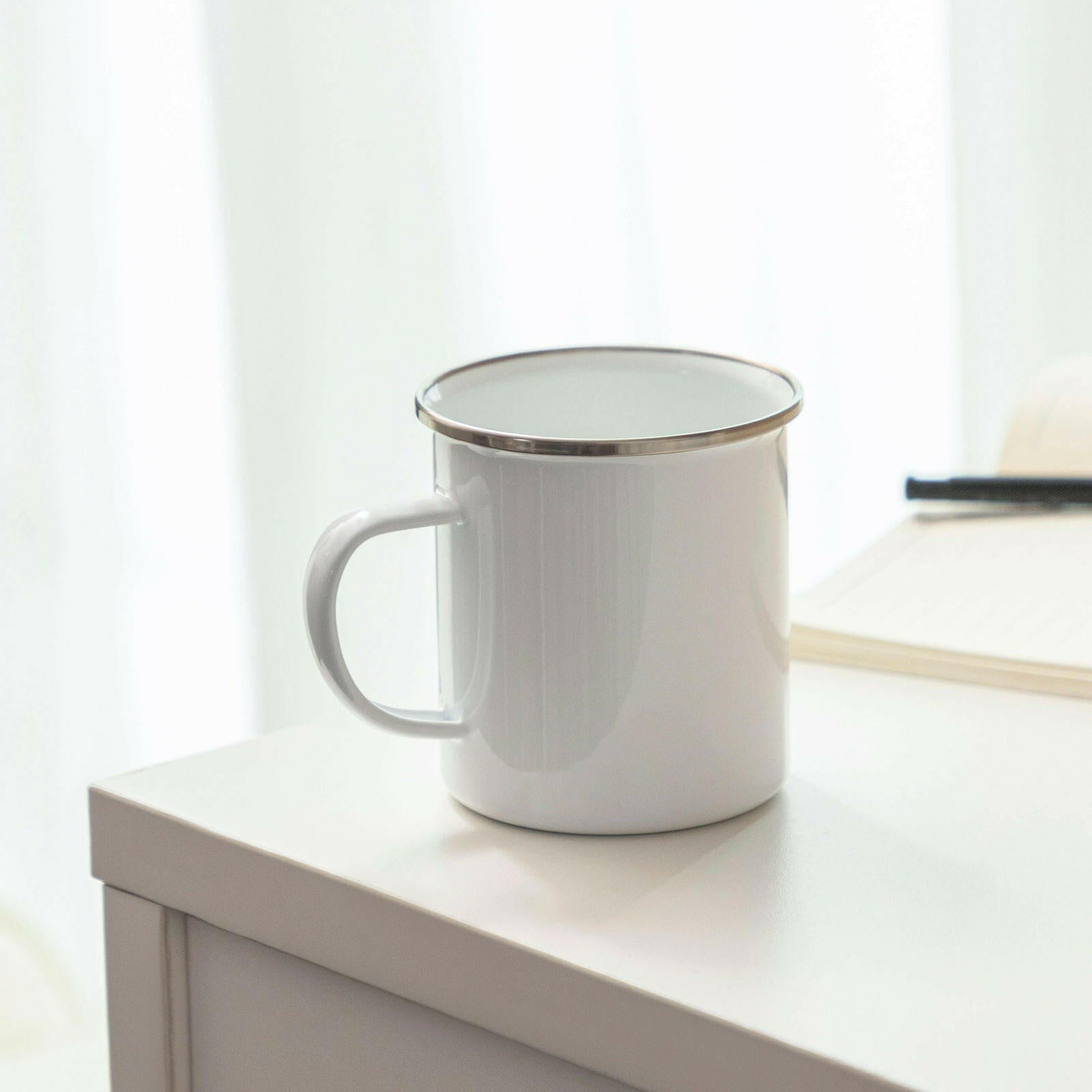 Craft Express White 17oz Camping Mug – Sublimation-Ready Enamel Mug.