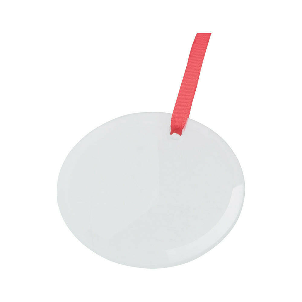 Craft Express 25 Pack 3" Circle Glass Ornaments – Sublimation Blanks with Strings.