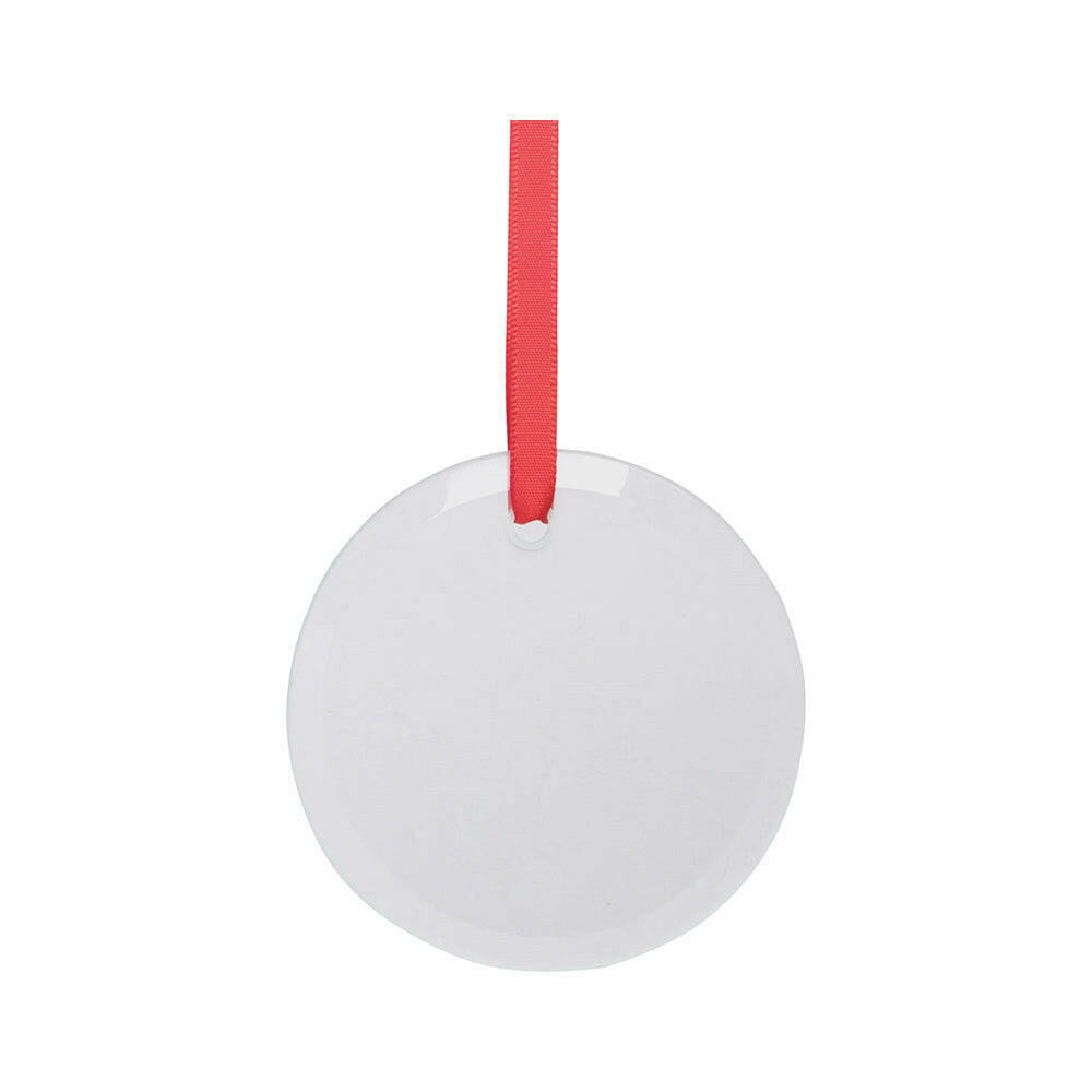 Craft Express 25 Pack 3" Circle Glass Ornaments – Sublimation Blanks with Strings.