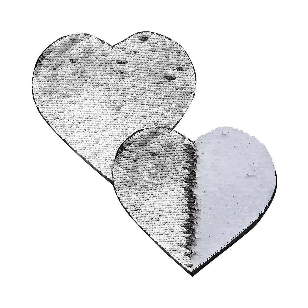 Craft Express 2 Pack Large Heart Sequin Sublimation Patches.