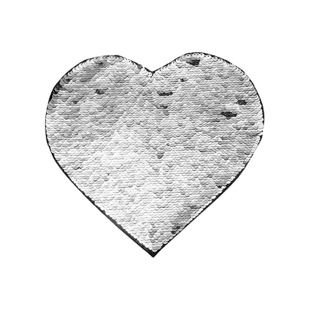 Craft Express 2 Pack Large Heart Sequin Sublimation Patches.