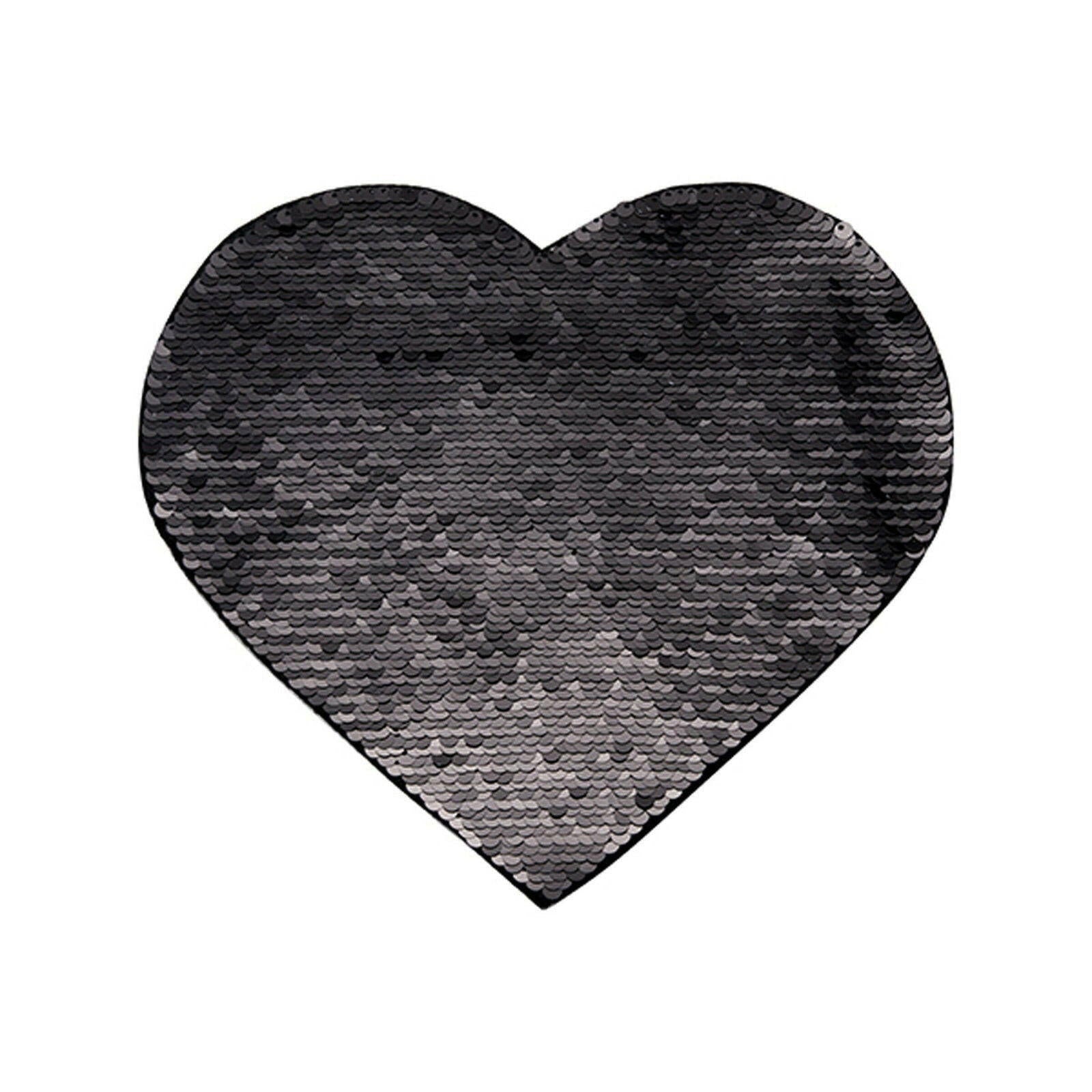 Craft Express 2 Pack Large Heart Sequin Sublimation Patches.