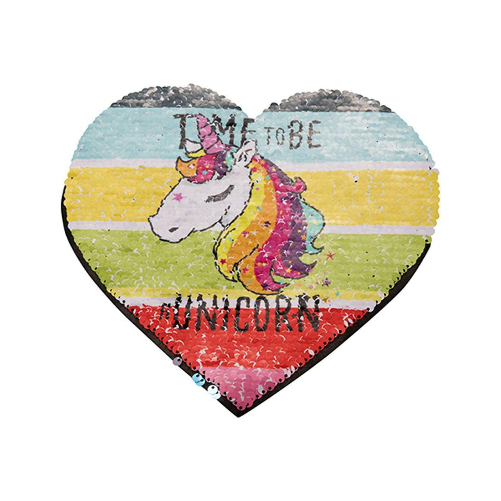 Craft Express 2 Pack Large Heart Sequin Sublimation Patches.