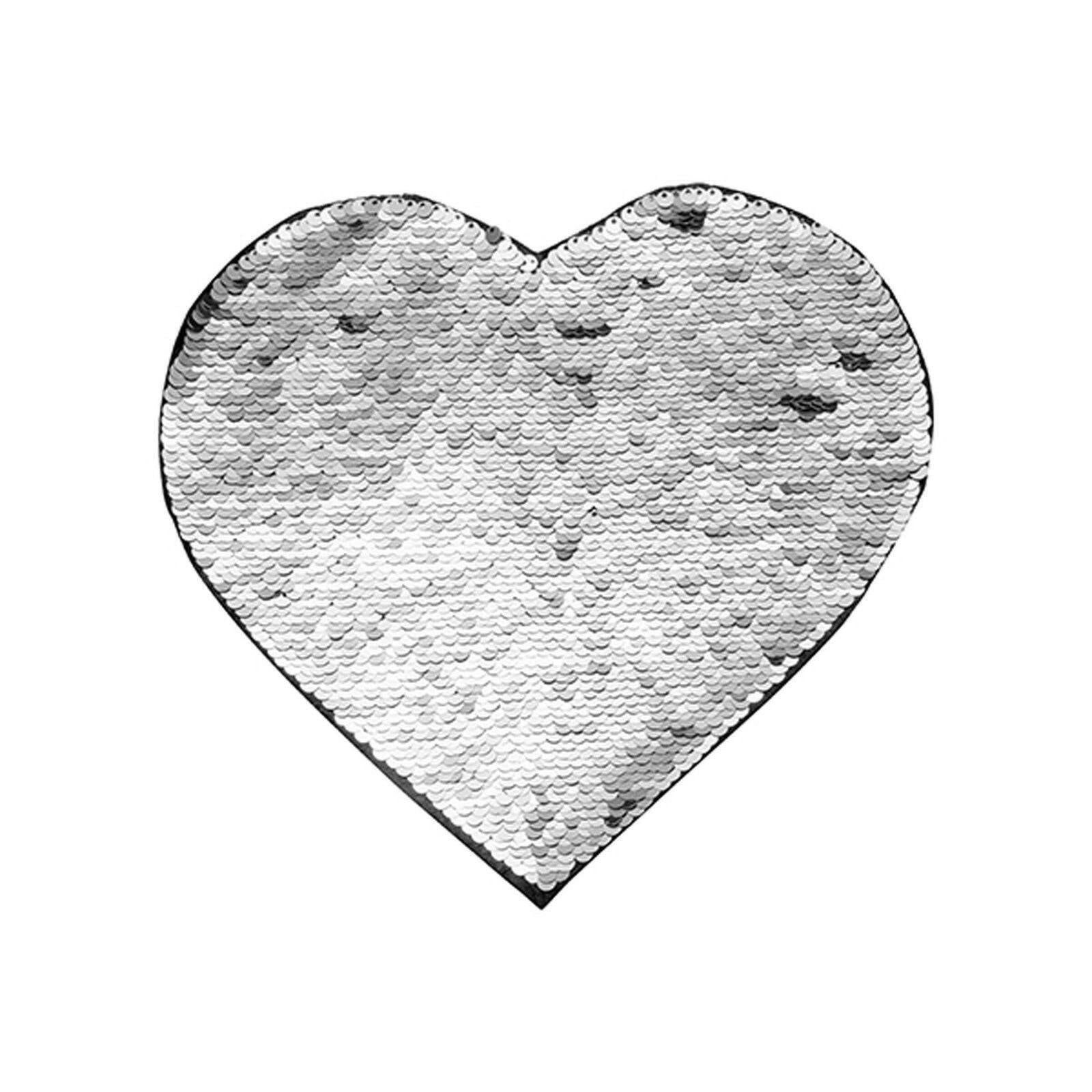 Craft Express 2 Pack Large Heart Sequin Sublimation Patches.