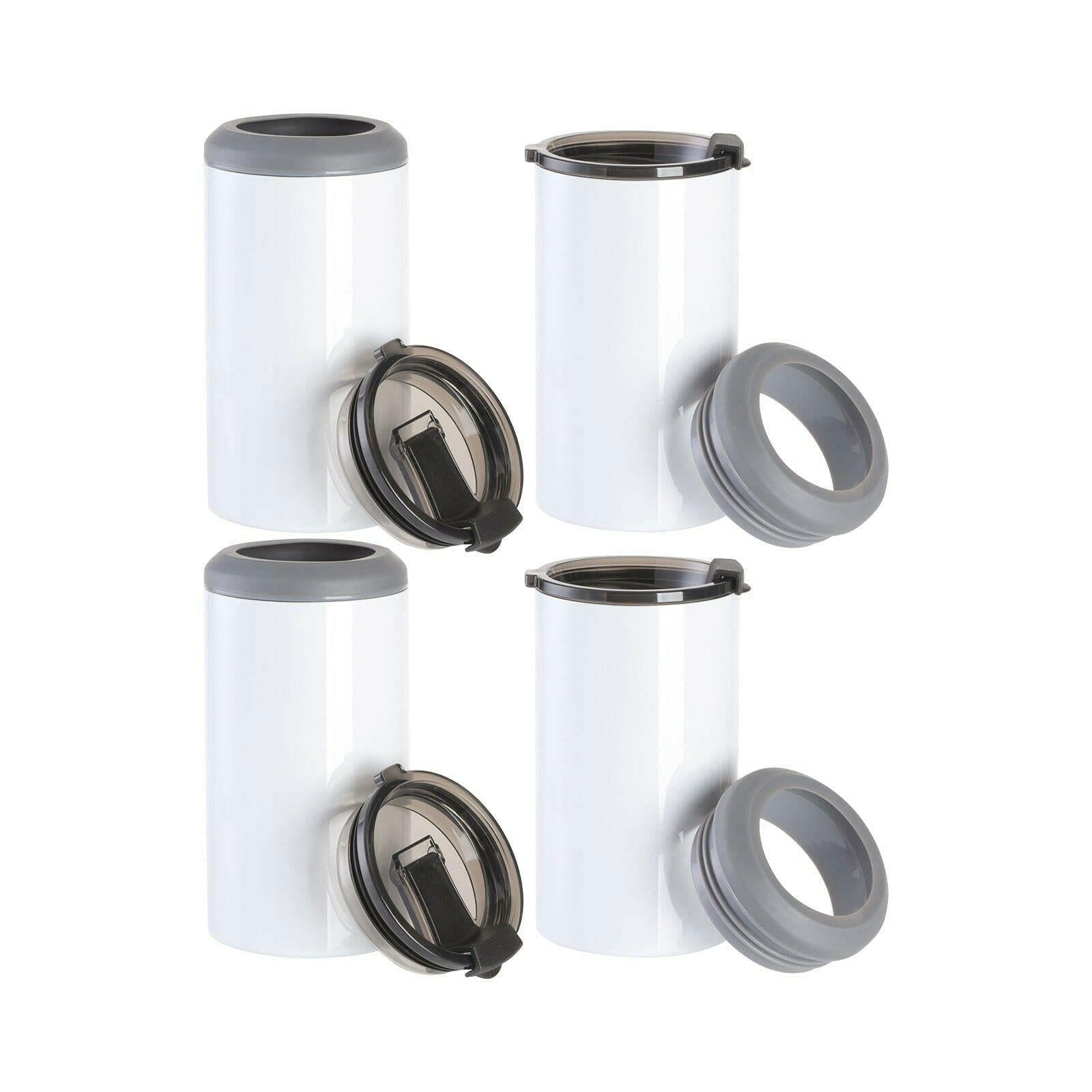 Craft Express 4 Pack 12oz 4-in-1 Stainless Steel Sublimation Can Coolers - Craft Express