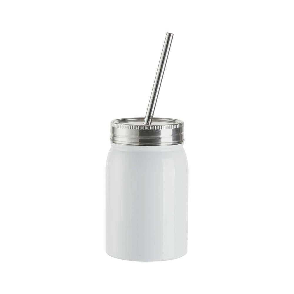 Craft Express 4 Pack 17oz Stainless Steel Sublimation Mason Jars with Straws - Craft Express